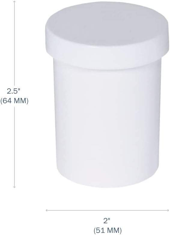 12-Pack EZY DOSE 2 oz Ointment Jars with Screw-On Caps - Leak-Proof Containers for Creams and Balms, Durable Design for DIY Skincare and Herbal Remedies - White