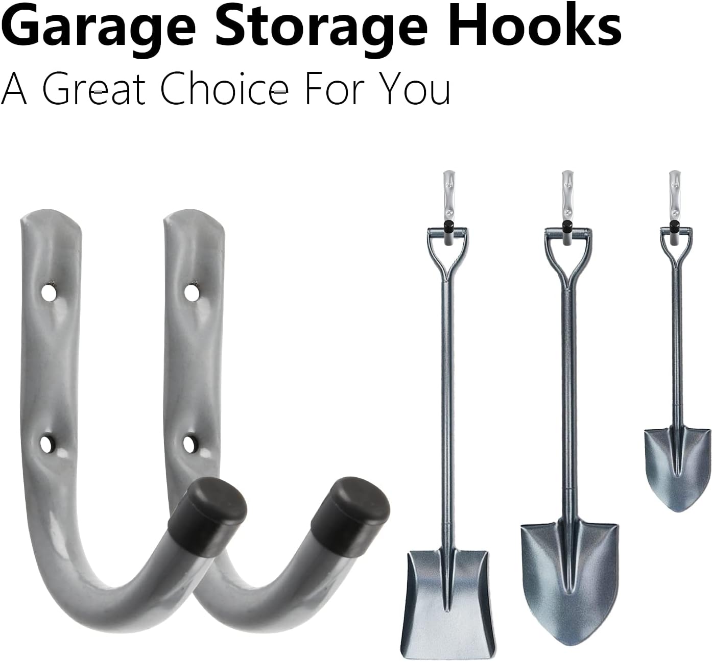 12 Pack Heavy Duty 4 Inch J Utility Hangers for Garage Storage - Universal Wall Mounted Hooks Grey Color