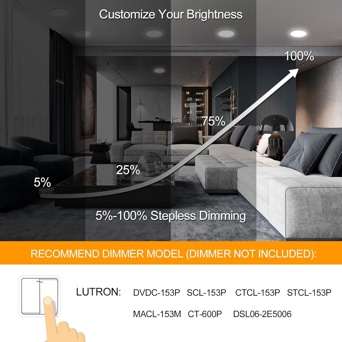 12 Pack LZHOME 8 Inch LED Recessed Lighting with Junction Box - Ultra-Thin Dimmable Canless Downlight - 3000K/4500K/6000K Selectable - 1800LM CRI80 High Brightness