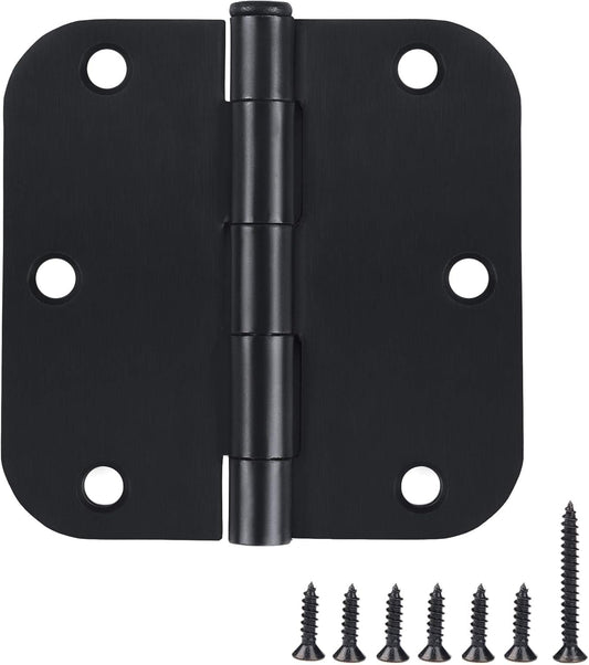 12 Pack Matte Black 3.5" Interior Door Hinges - Standard Residential Bedroom Door Hardware