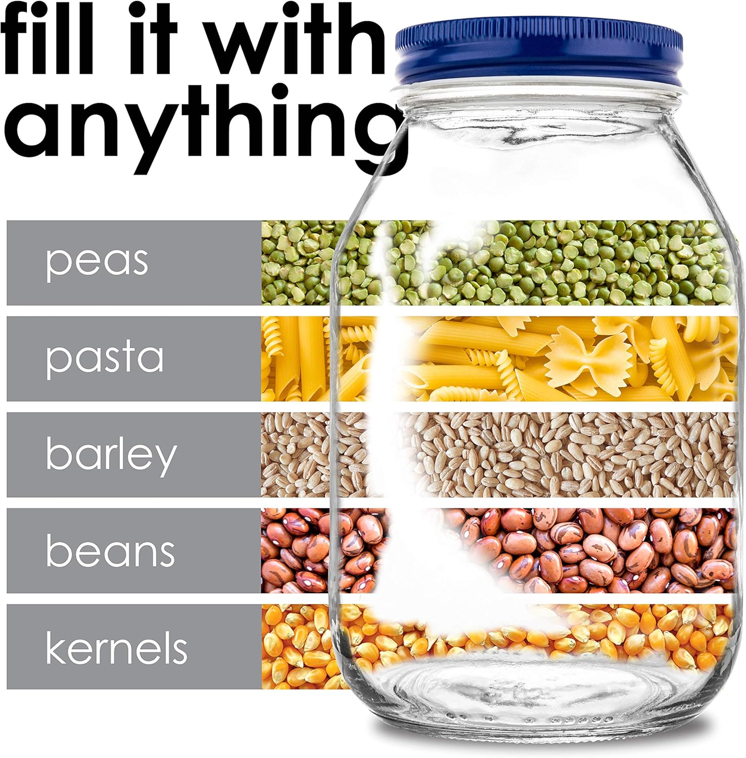 12 Pack of 32oz Glass Mason Jars with Leak Proof Lids for Pickling, Fermenting, and Storing - Ideal for Pickles, Kombucha, Sauces, and Fruits