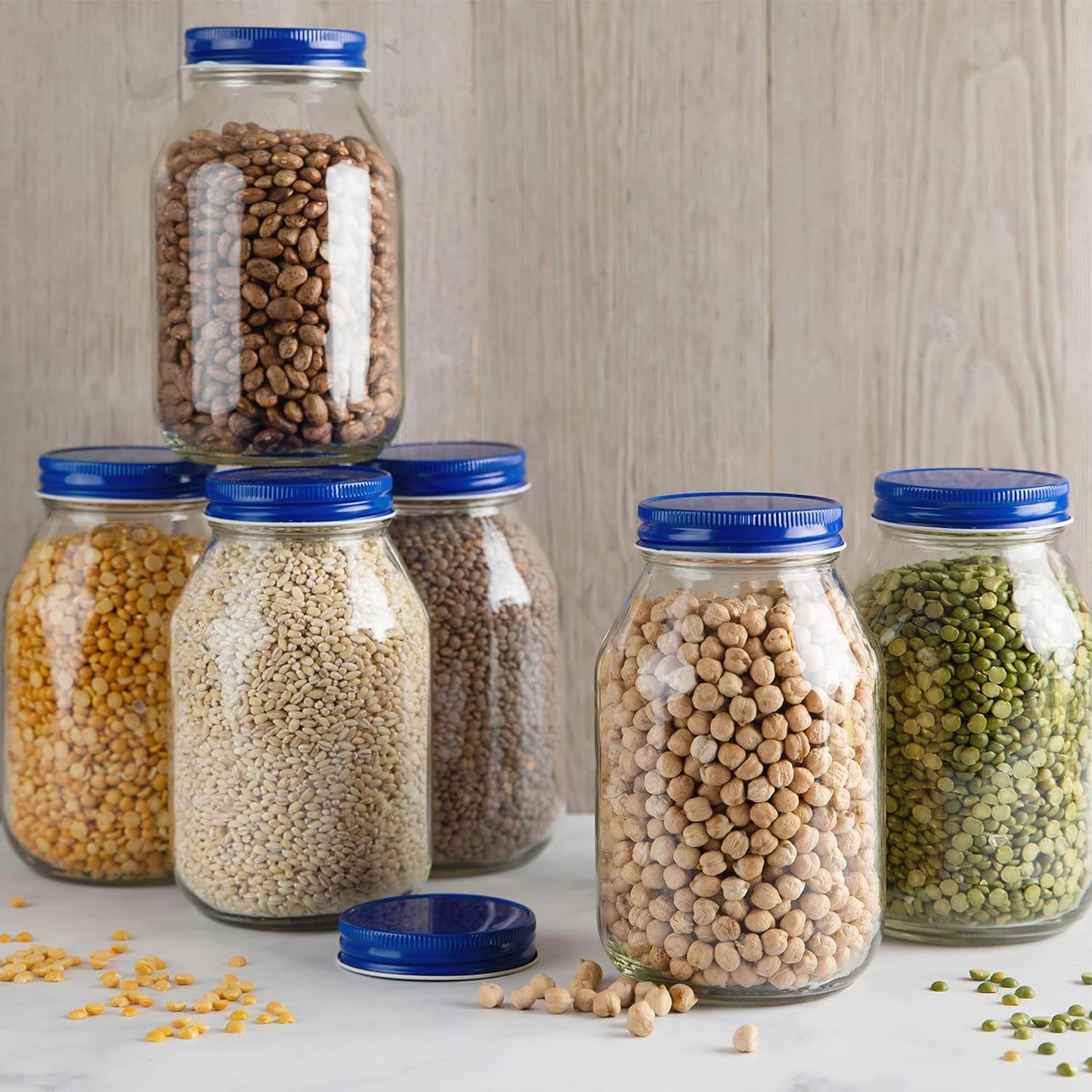 12 Pack of 32oz Glass Mason Jars with Leak Proof Lids for Pickling, Fermenting, and Storing - Ideal for Pickles, Kombucha, Sauces, and Fruits