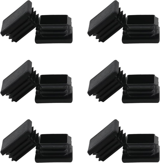 12 Pack of Black Plastic 2x2 Square Tube End Caps for Fence Post, Chair Glide, Pipe Cap Cover - WZB 2 Inch 2x2 Square Tubing Plug