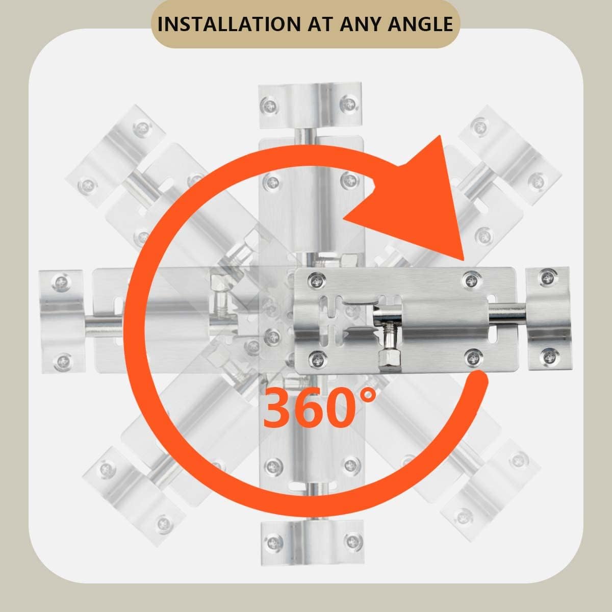 12 Pack of SANATO Stainless Steel Sliding Latch Locks for Door Security - 3 Inch Slide Barrel Bolt Latches