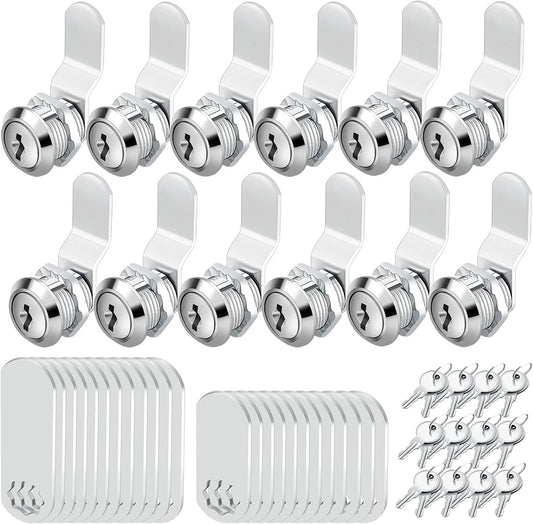 12 Pack of Zzbety 5/8" Keyed Alike Cam Locks for Cabinets, Drawers, Mailbox, RV, Camper, Tool Box - Zinc Alloy Cylinder Replacement Lock Set