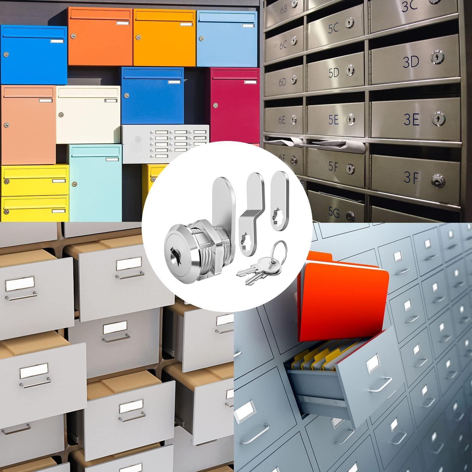 12 Pack of Zzbety 5/8" Keyed Alike Cam Locks for Cabinets, Drawers, Mailbox, RV, Camper, Tool Box - Zinc Alloy Cylinder Replacement Lock Set