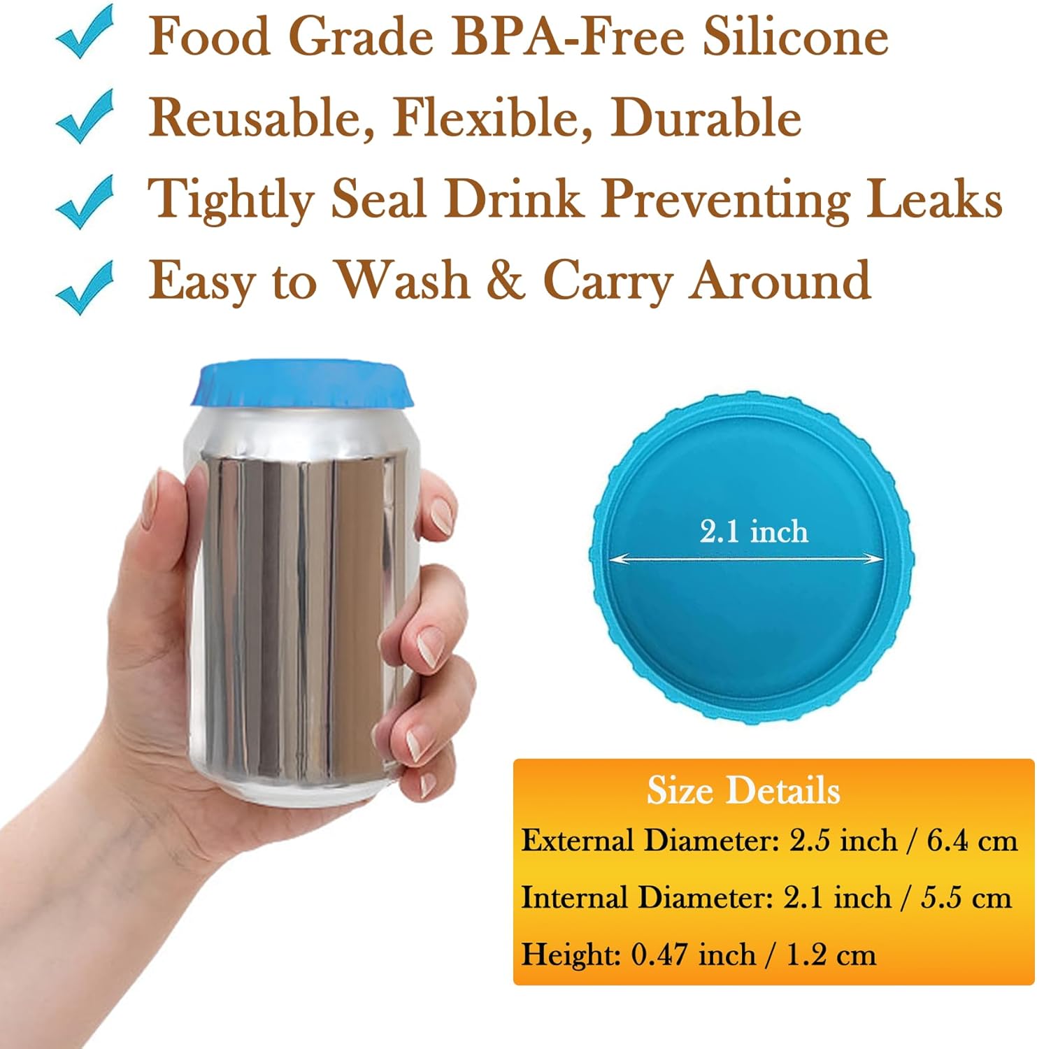 12 Pack Silicone Soda Can Lids - Reusable Colorful Drink Can Covers - Spill-proof Dust-proof Soda Lid - Food Grade Protector for Coke, Beer, Energy Drink