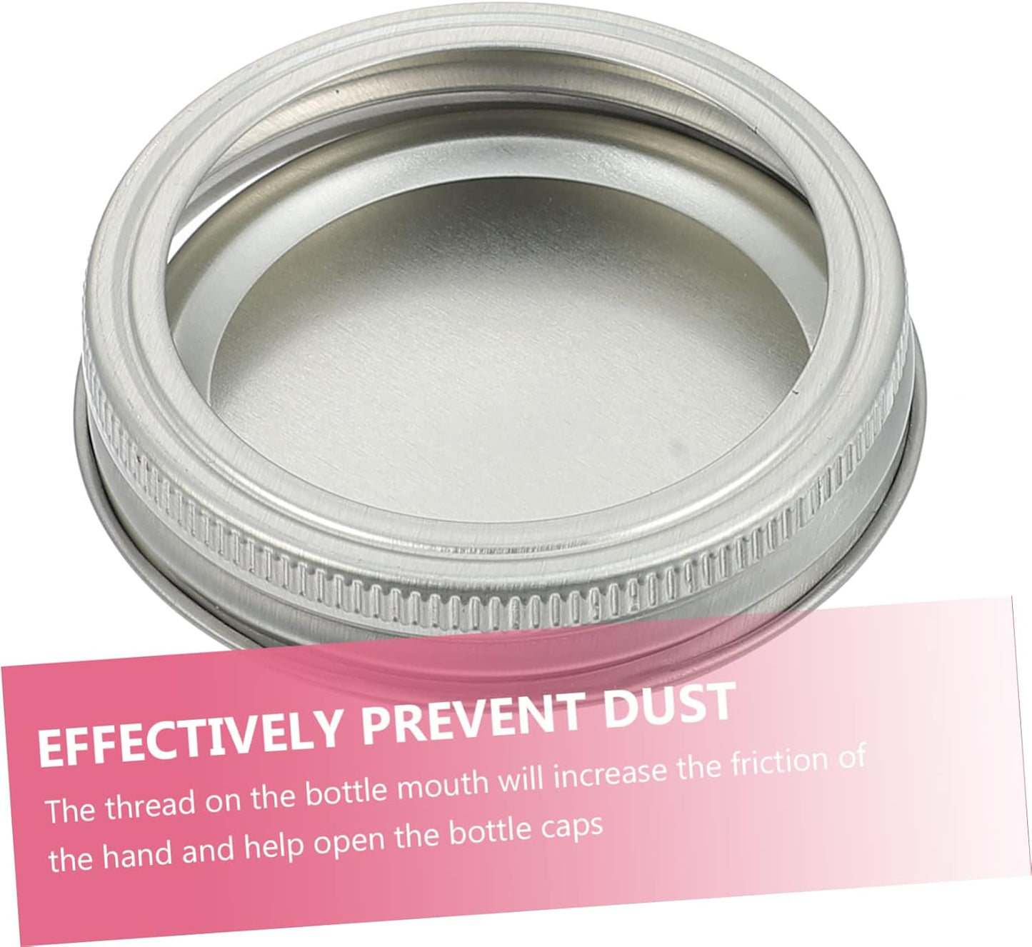 12 Pack Wide Mouth Mason Jar Lids Replacement Rings Bands - Silver Tinplate - for Canning Jars, Salad Mason Jars, BIUDECO
