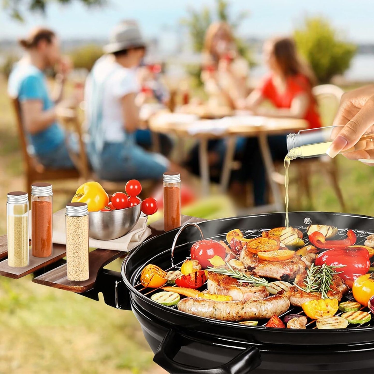 12 PCS 50 ml Glass Spice Jars with Aluminum Lids - Transparent Containers for Seasoning Storage, Home Kitchen, Camping, Gardening