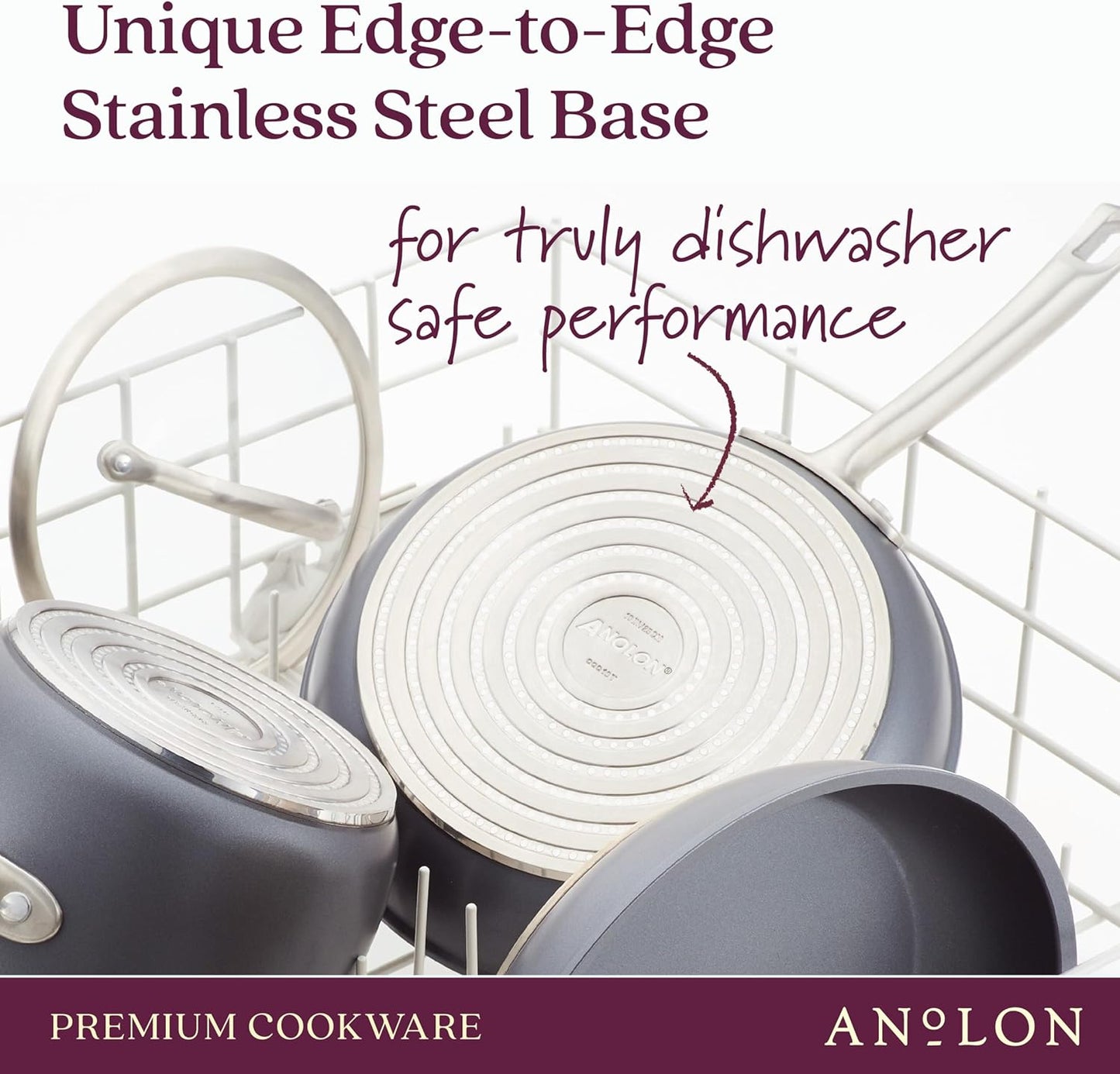 12 Piece Anolon Accolade Hard Anodized Nonstick Cookware Set in Moonstone Gray