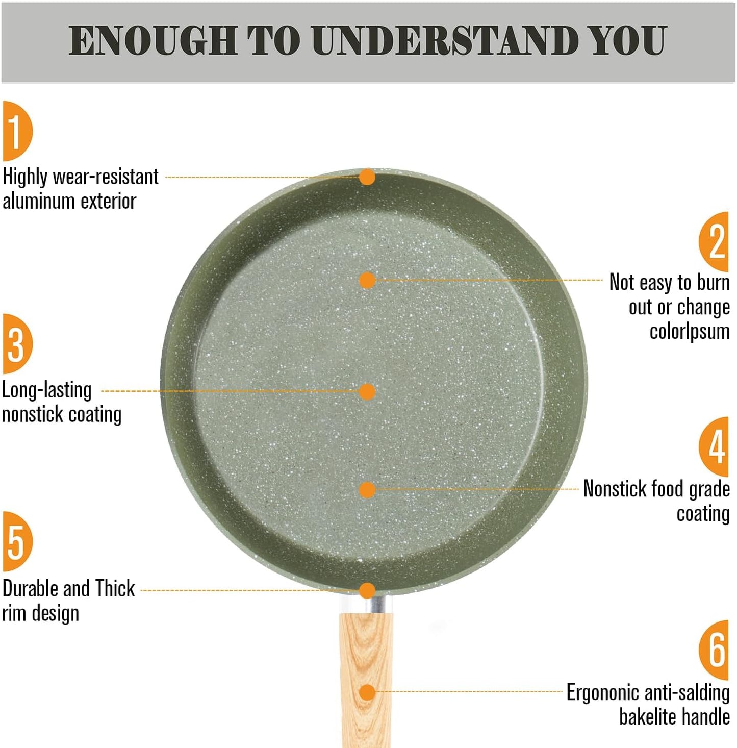 12-Piece Green Granite Nonstick Induction Cookware Set by Kitchen Academy