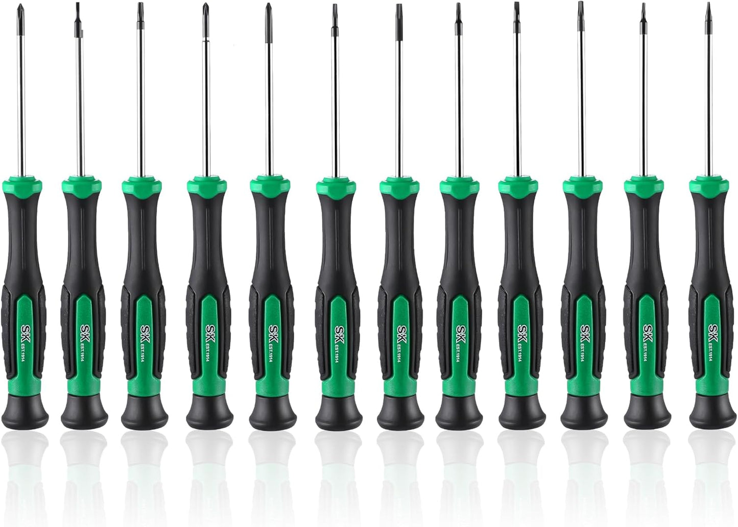 12-Piece Mini Screwdriver Set with Slotted/Phillip/Star Screwdrivers, Magnetic Tips, Premium Steel, SureGrip Handle