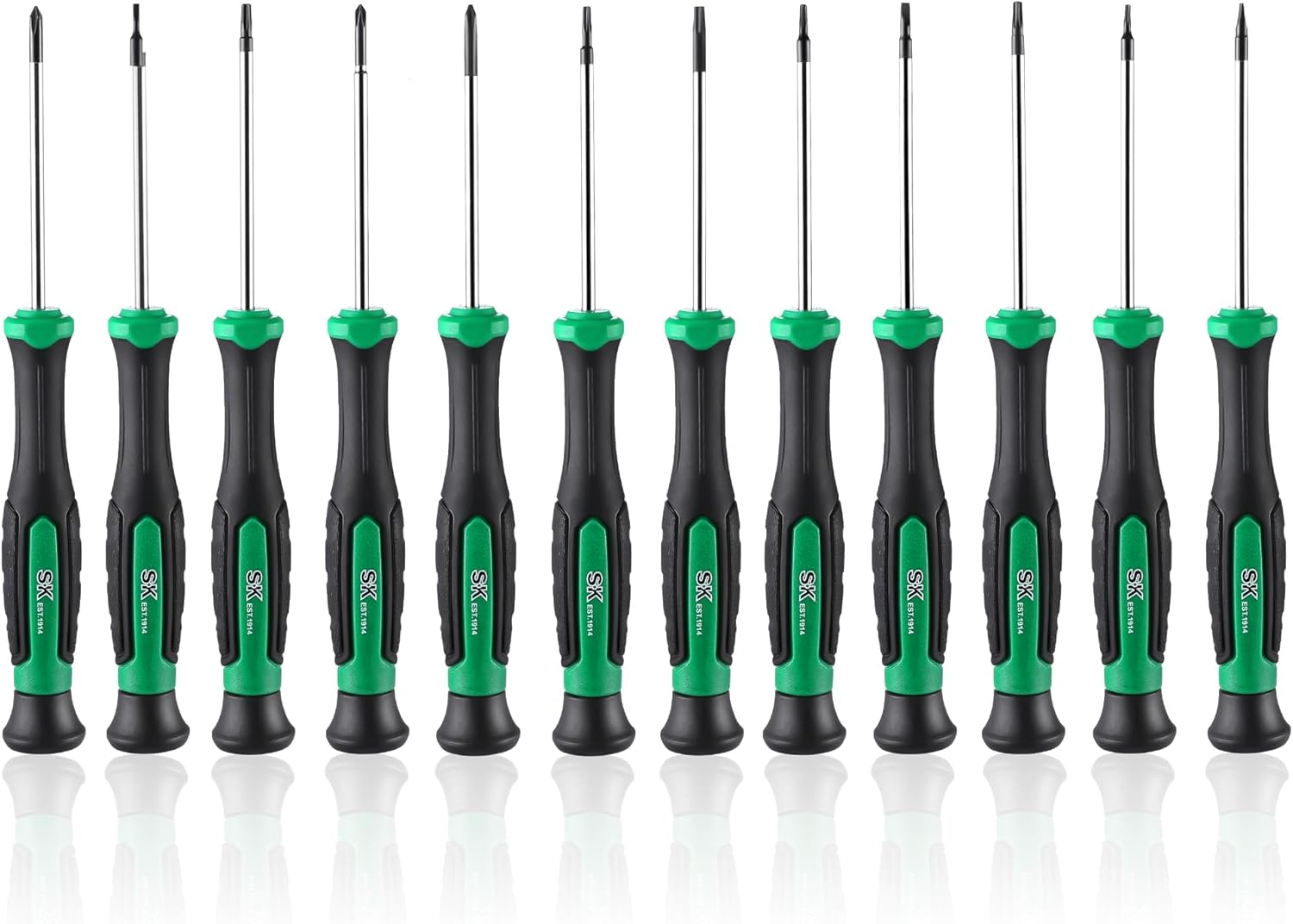 12-Piece Mini Screwdriver Set with Slotted/Phillip/Star Screwdrivers, Magnetic Tips, Premium Steel, SureGrip Handle
