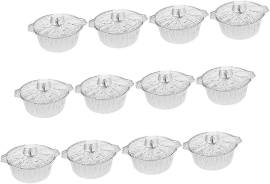 12-Piece Multi-function Pot Food Baking Set - Kitchen Tin Foil Containers for Convenient Food Storage