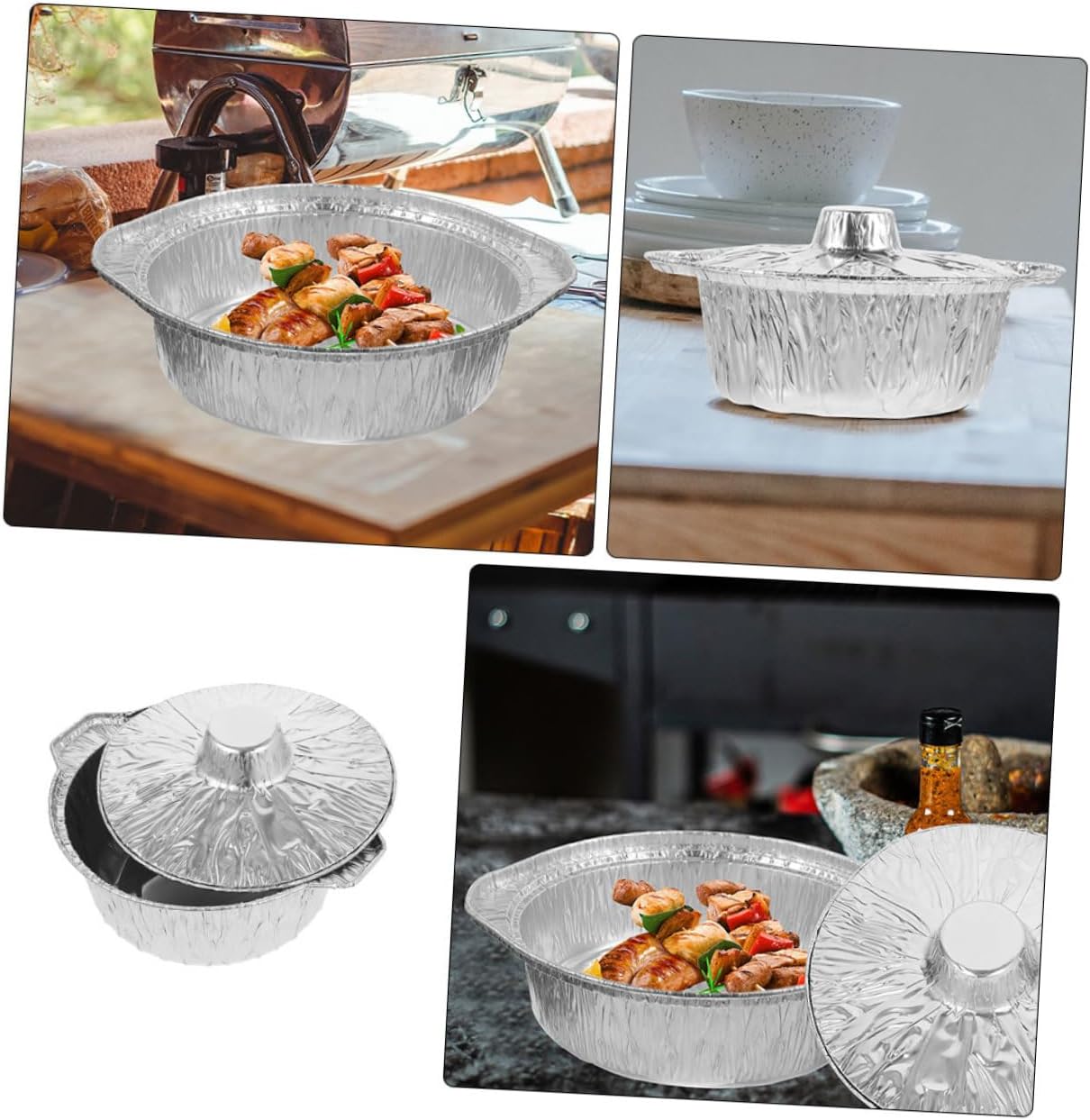 12-Piece Multi-function Pot Food Baking Set - Kitchen Tin Foil Containers for Convenient Food Storage