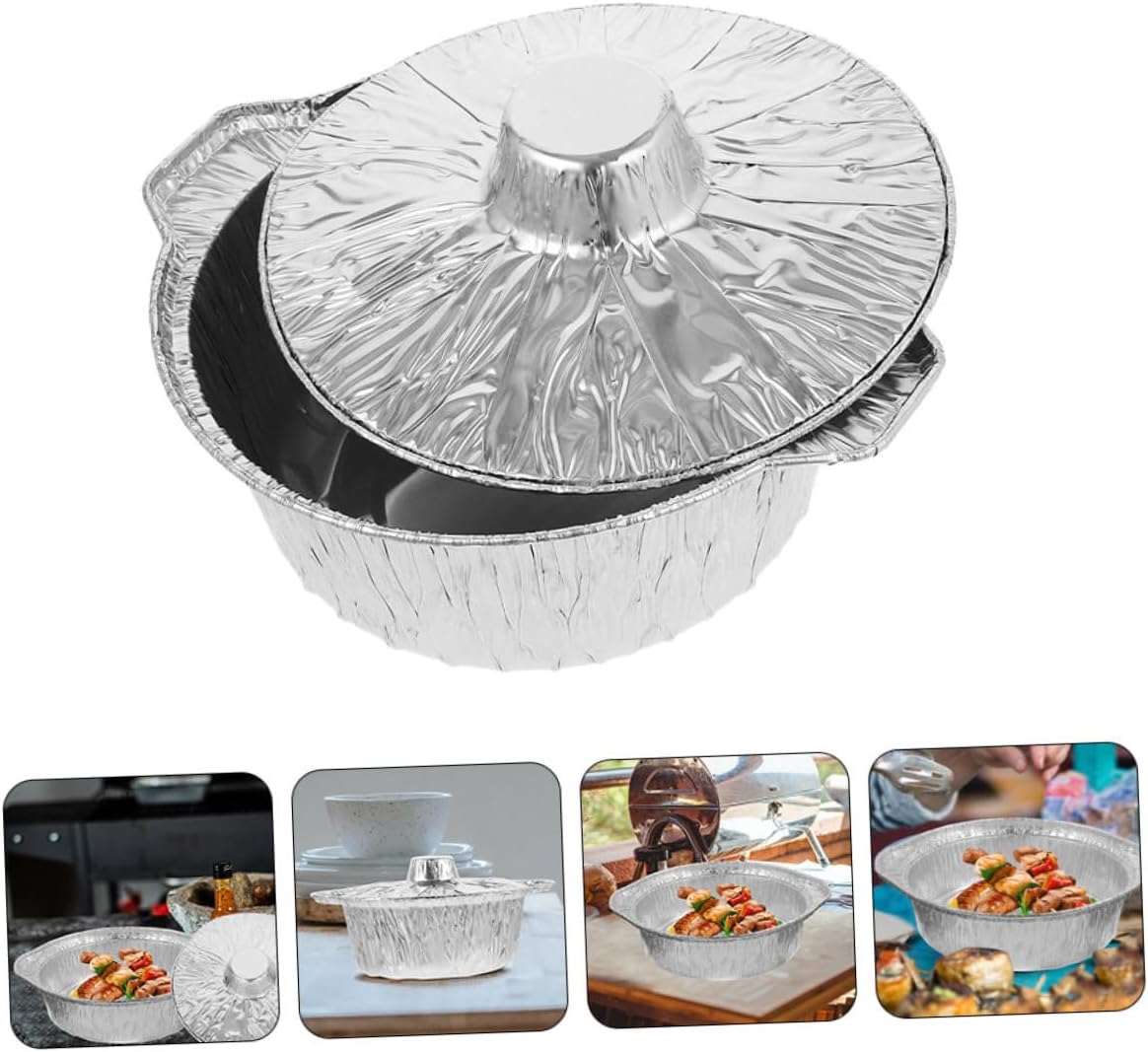 12-Piece Multi-function Pot Food Baking Set - Kitchen Tin Foil Containers for Convenient Food Storage