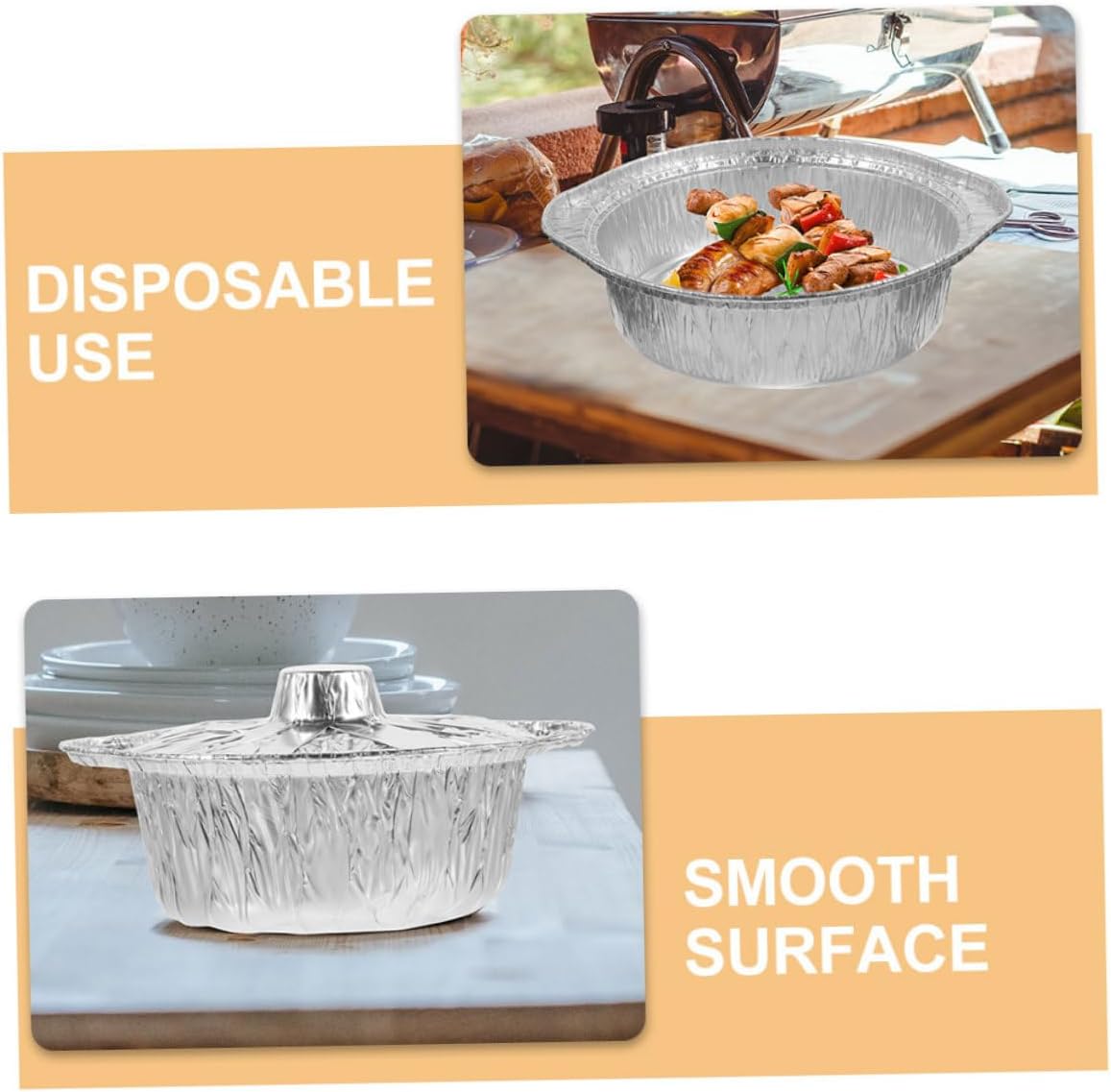 12-Piece Multi-function Pot Food Baking Set - Kitchen Tin Foil Containers for Convenient Food Storage