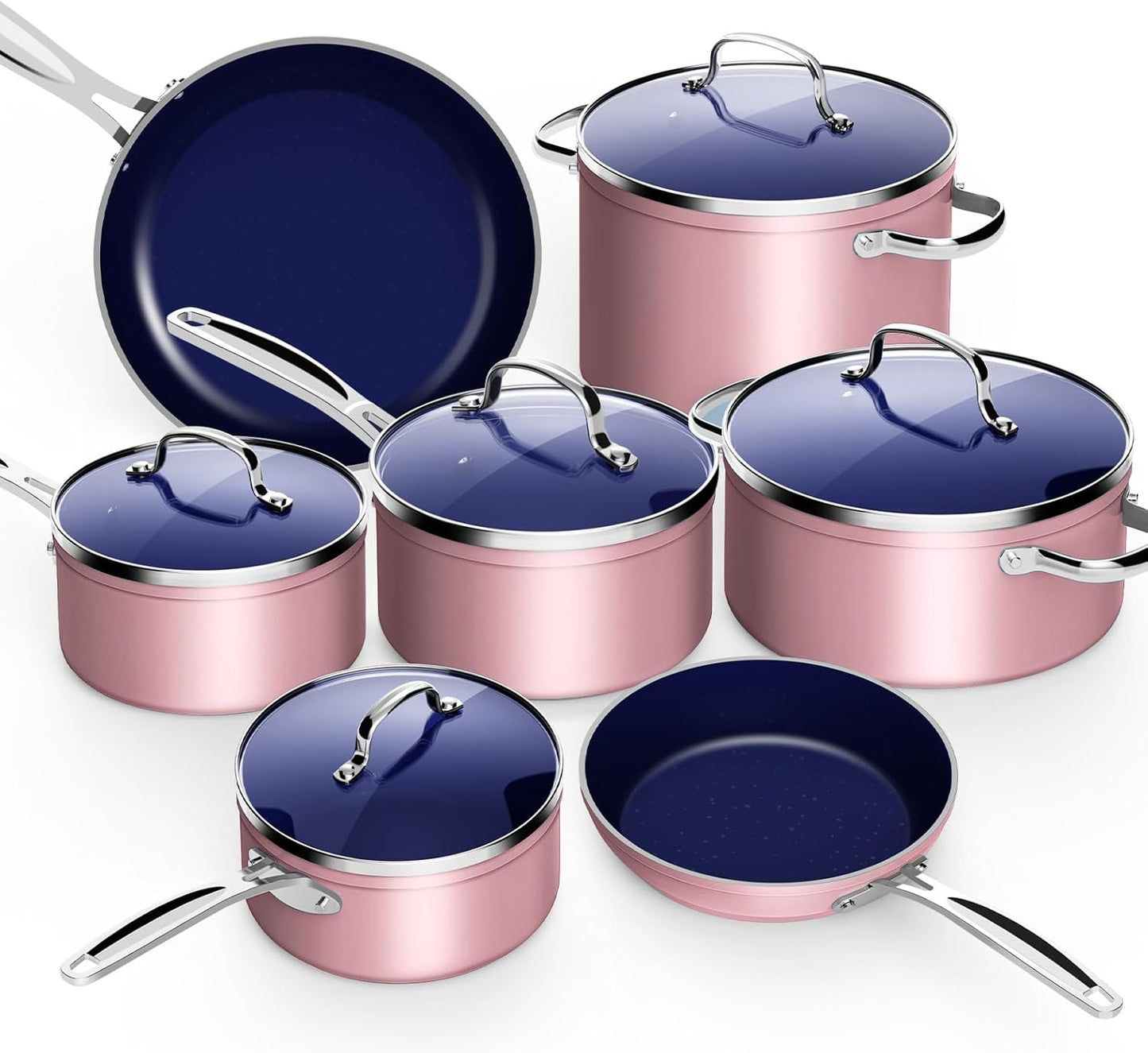 12-Piece Nuwave Lightweight Cookware Set with Duralon Ceramic Coating & Tempered Glass Lids
