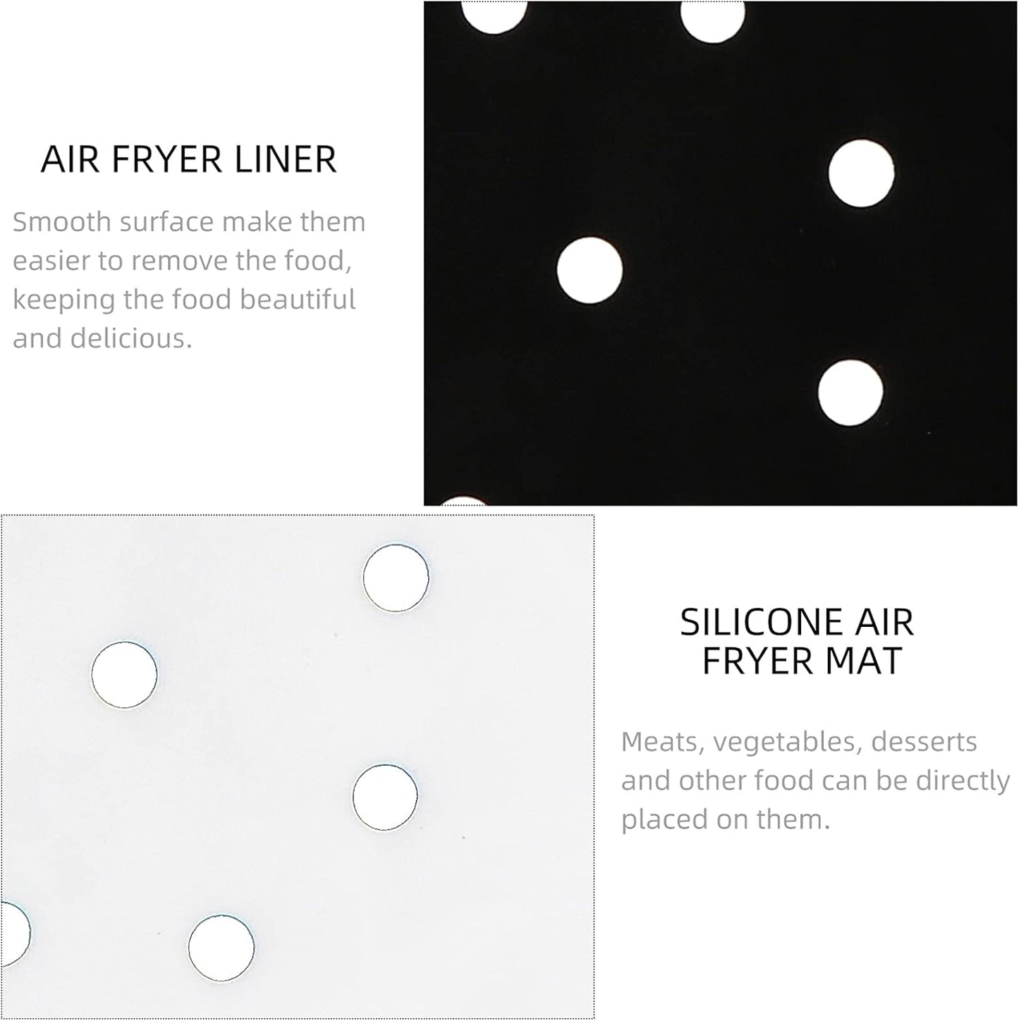 12-Piece Silicone Air Fryer Pad Liner Set for Kitchen Gadgets & Accessories