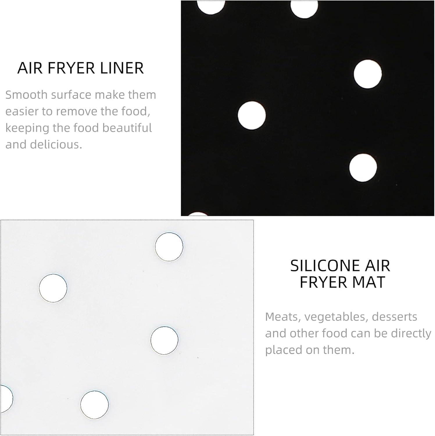 12-Piece Silicone Air Fryer Pad Liner Set for Kitchen Gadgets & Accessories