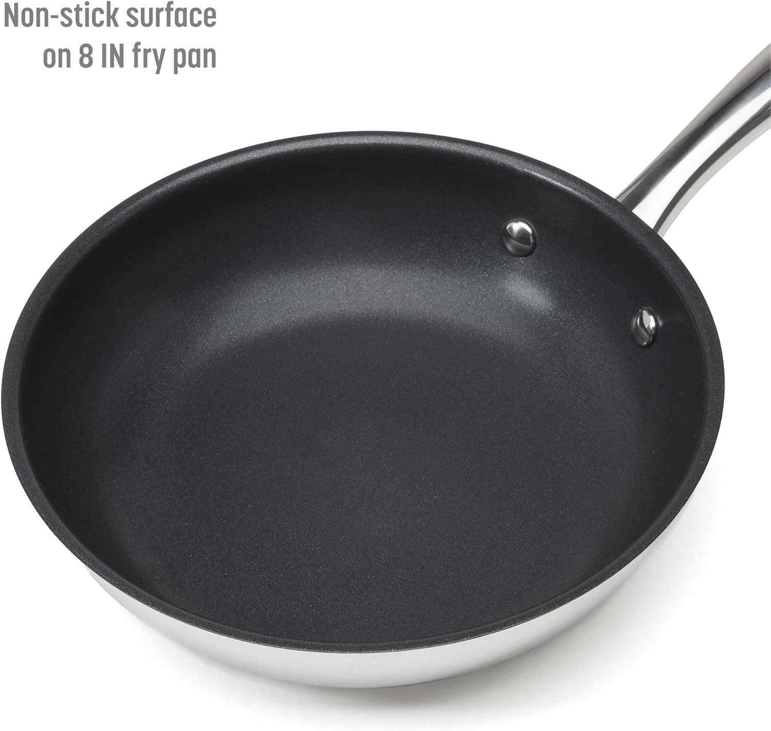 12-Piece Stainless Steel Cookware Set with Tri-Ply Base for Even Heating, Durable, Impact Bonded Pots and Pans, Includes Non Stick Frying Pan, Dishwasher Safe