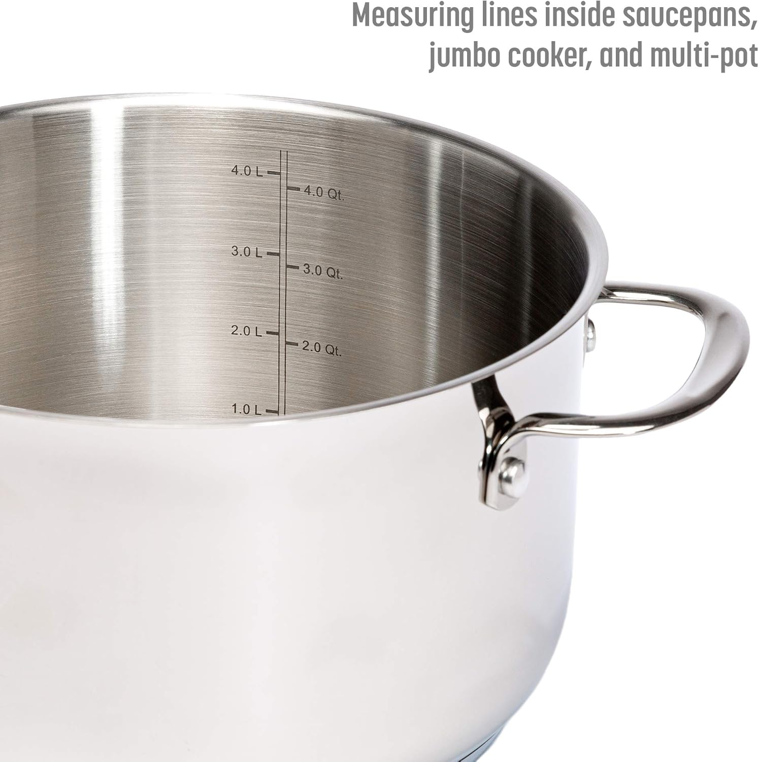 12-Piece Stainless Steel Cookware Set with Tri-Ply Base for Even Heating, Durable, Impact Bonded Pots and Pans, Includes Non Stick Frying Pan, Dishwasher Safe