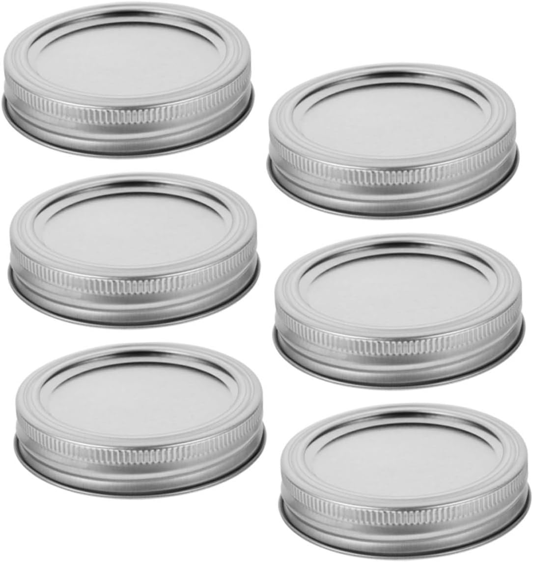 12-Piece VOSAREA Mason Jar Lid Set - Leak-proof Storage Caps for Airtight Canning Jars - Silver Tinplate Covers for Metal Caps