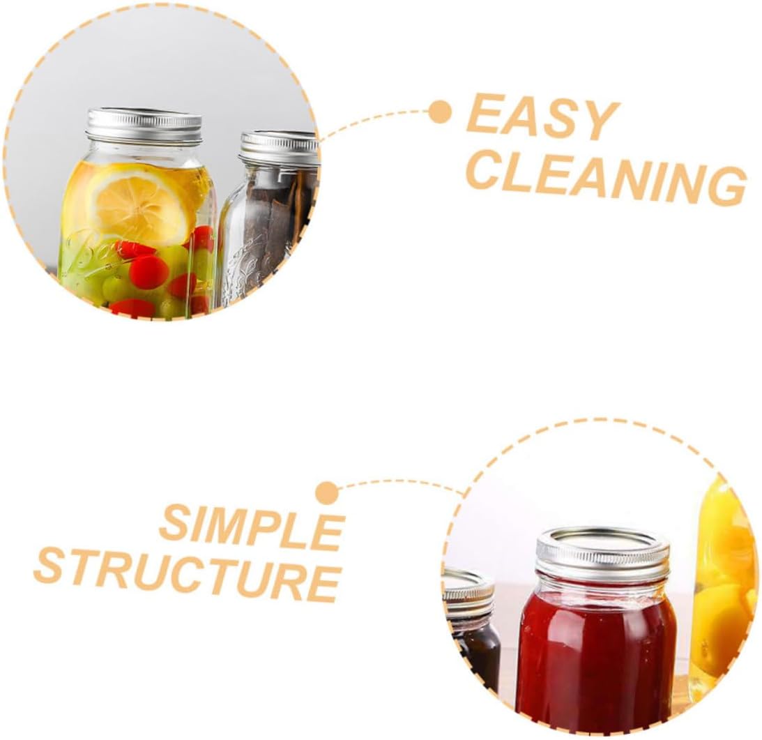 12-Piece VOSAREA Mason Jar Lid Set - Leak-proof Storage Caps for Airtight Canning Jars - Silver Tinplate Covers for Metal Caps