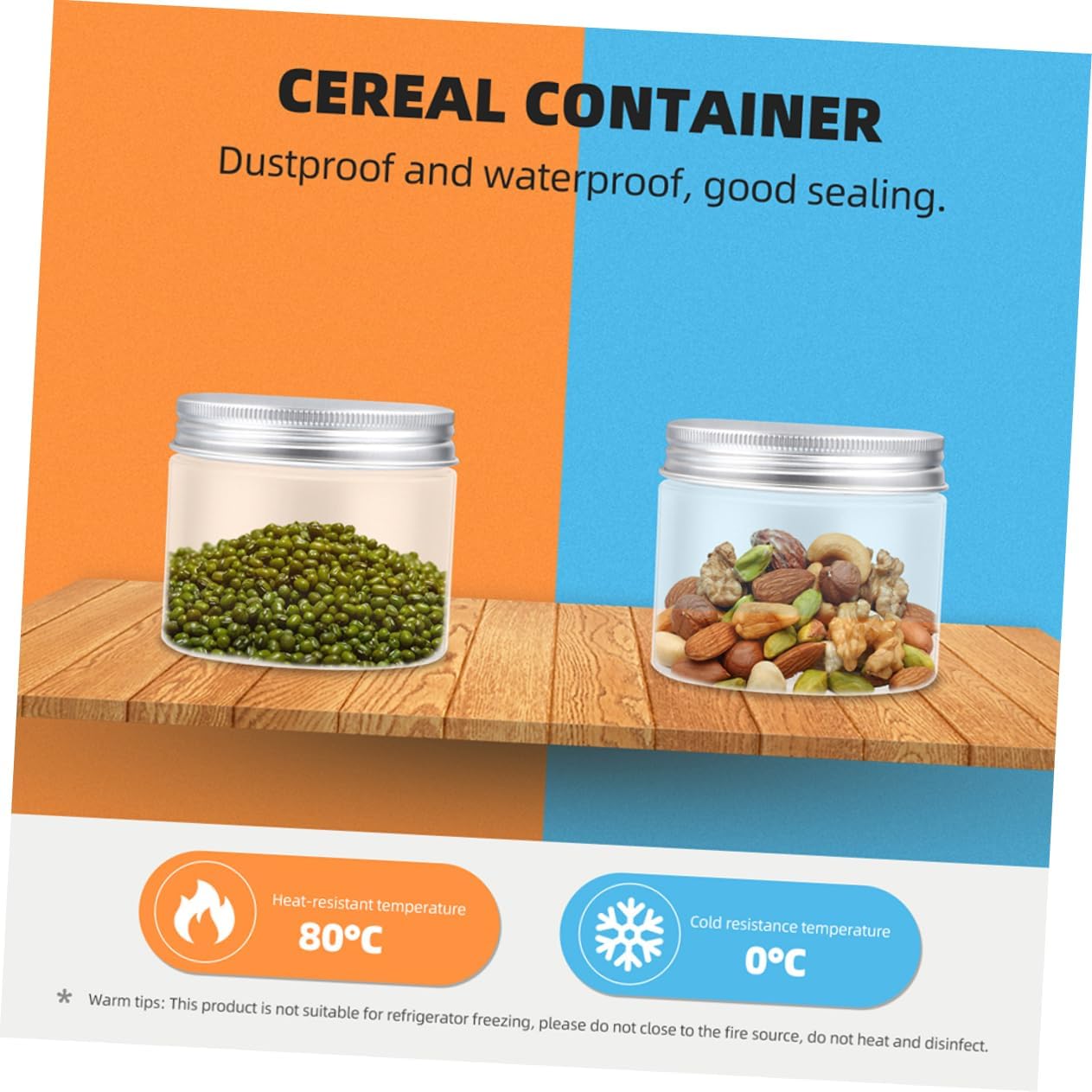 12-Piece Zerodeko Mason Jar Set with Lids - Portable Food Storage Containers for Salads, Fruits, and Jellies