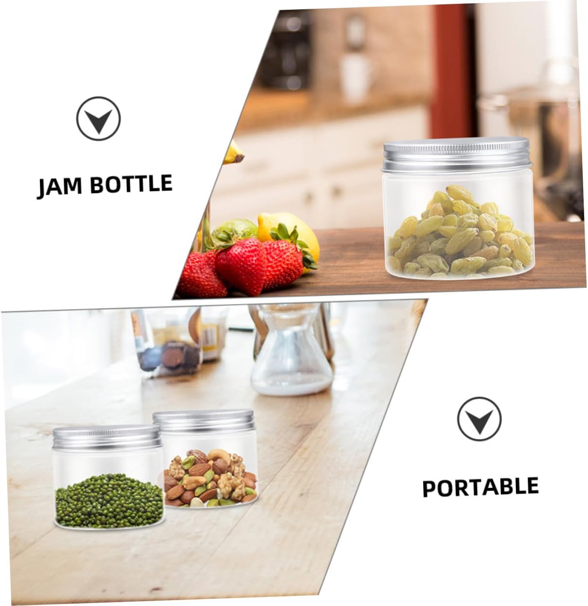 12-Piece Zerodeko Mason Jar Set with Lids - Portable Food Storage Containers for Salads, Fruits, and Jellies