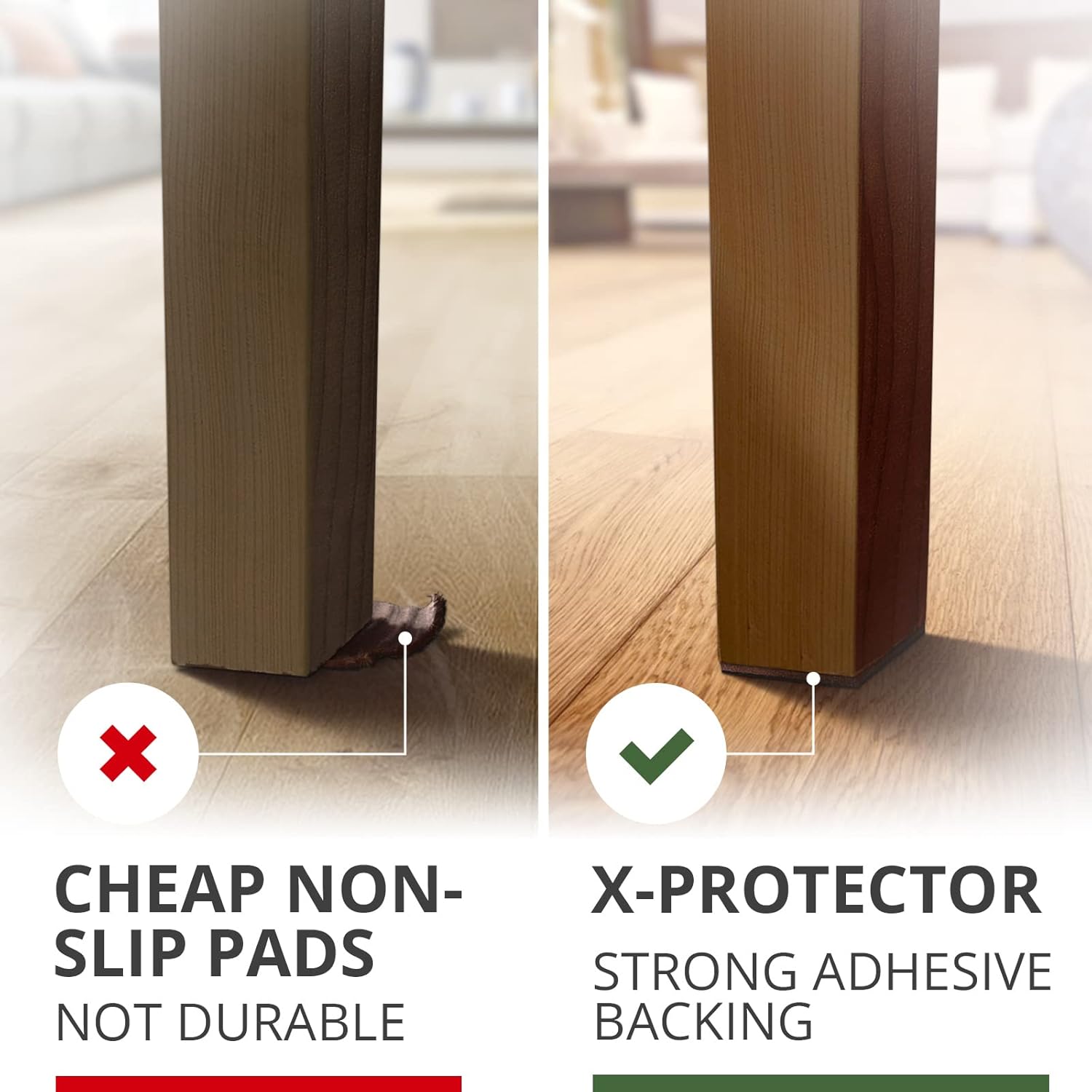 12 Premium 3" Furniture Grippers with Non Slip Rubber Feet - SelfAdhesive Floor Protectors to Keep Furniture in Place