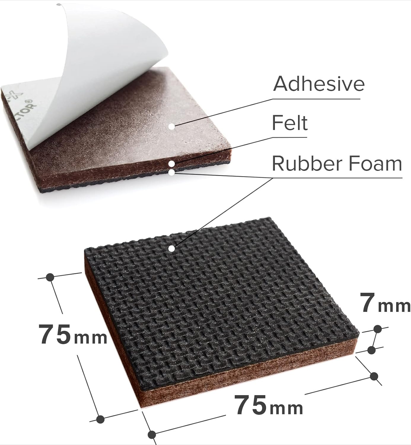 12 Premium 3" Furniture Grippers with Non Slip Rubber Feet - SelfAdhesive Floor Protectors to Keep Furniture in Place