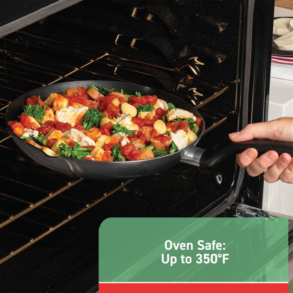 12 Quart T-fal Specialty Nonstick Stockpot with Lid - Oven Broiler Safe, Stay-Cool Handles - Dishwasher Safe Black Cooking Pot