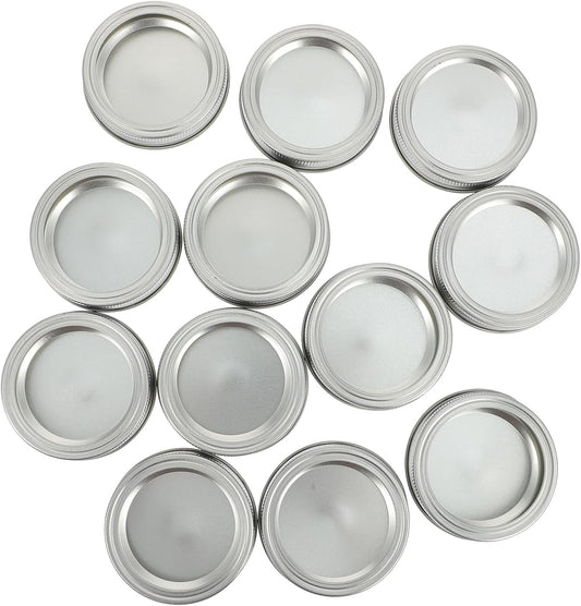 12 Sets of 70mm Regular Canning Jar Lids and Rings - Replacement Seal Lids for Mason Jars - Compatible with Standard Mouth Canning Jars