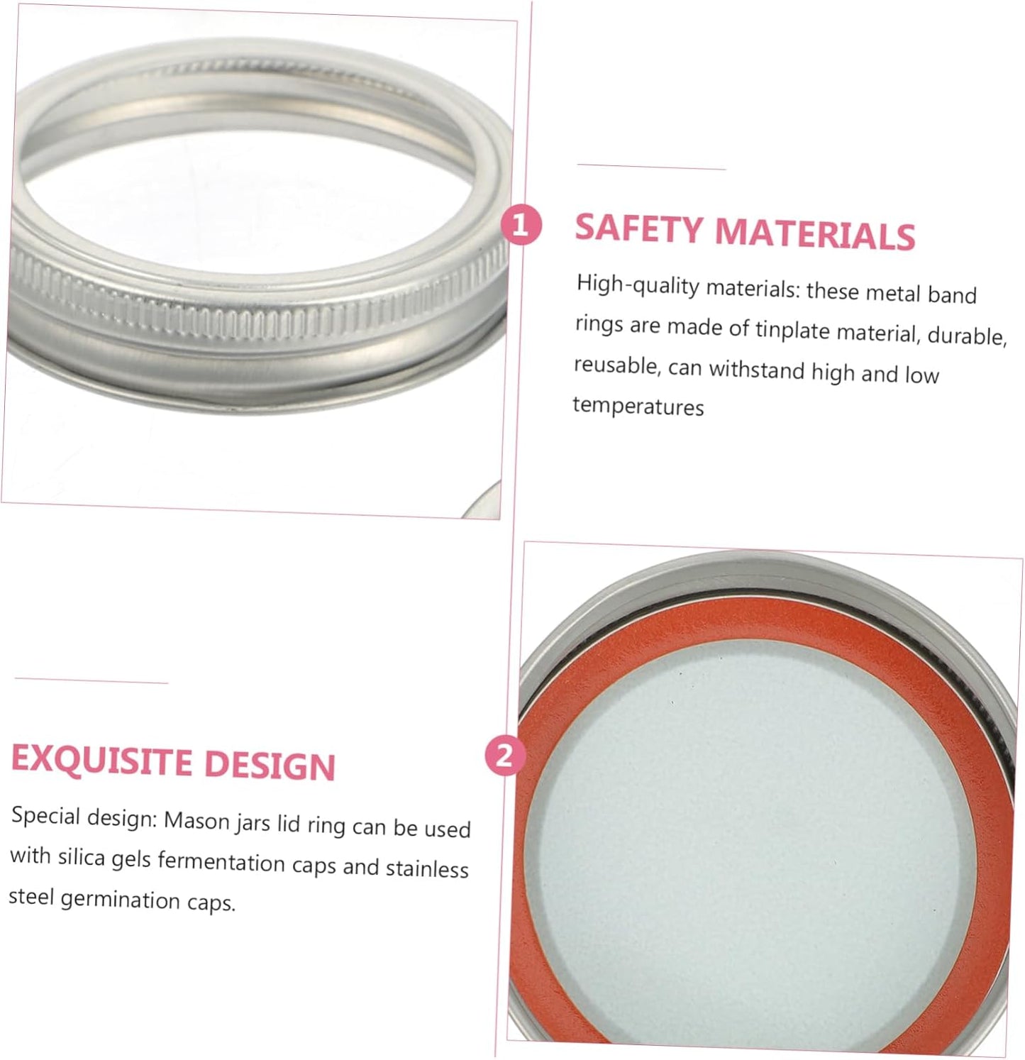 12 Sets of 70mm Regular Canning Jar Lids and Rings - Replacement Seal Lids for Mason Jars - Compatible with Standard Mouth Canning Jars