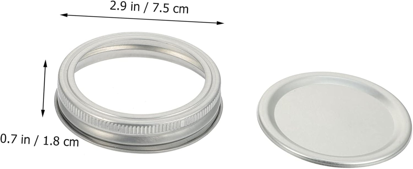 12 Sets of 70mm Regular Canning Jar Lids and Rings - Replacement Seal Lids for Mason Jars - Compatible with Standard Mouth Canning Jars