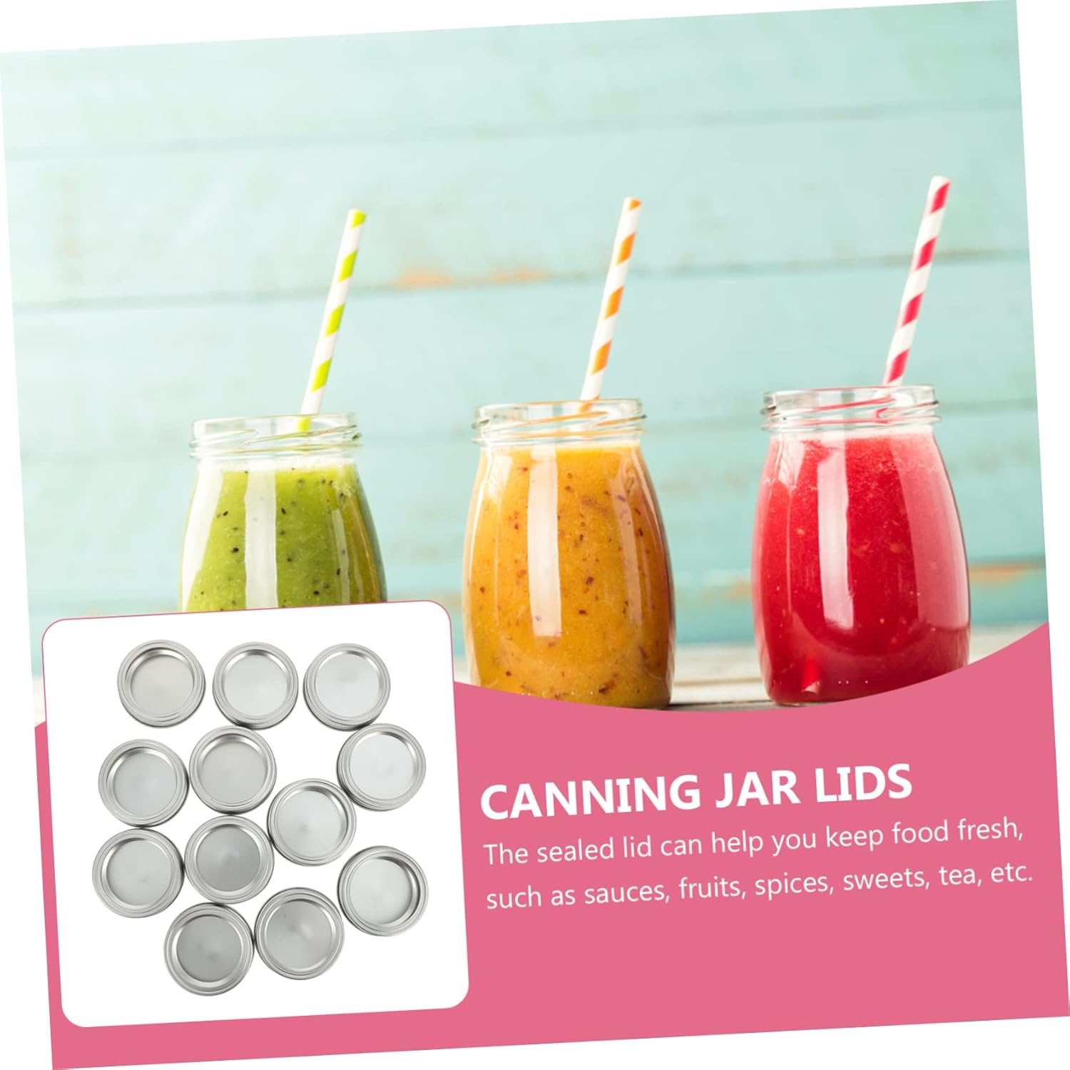 12 Sets of 70mm Regular Canning Jar Lids and Rings - Replacement Seal Lids for Mason Jars - Compatible with Standard Mouth Canning Jars