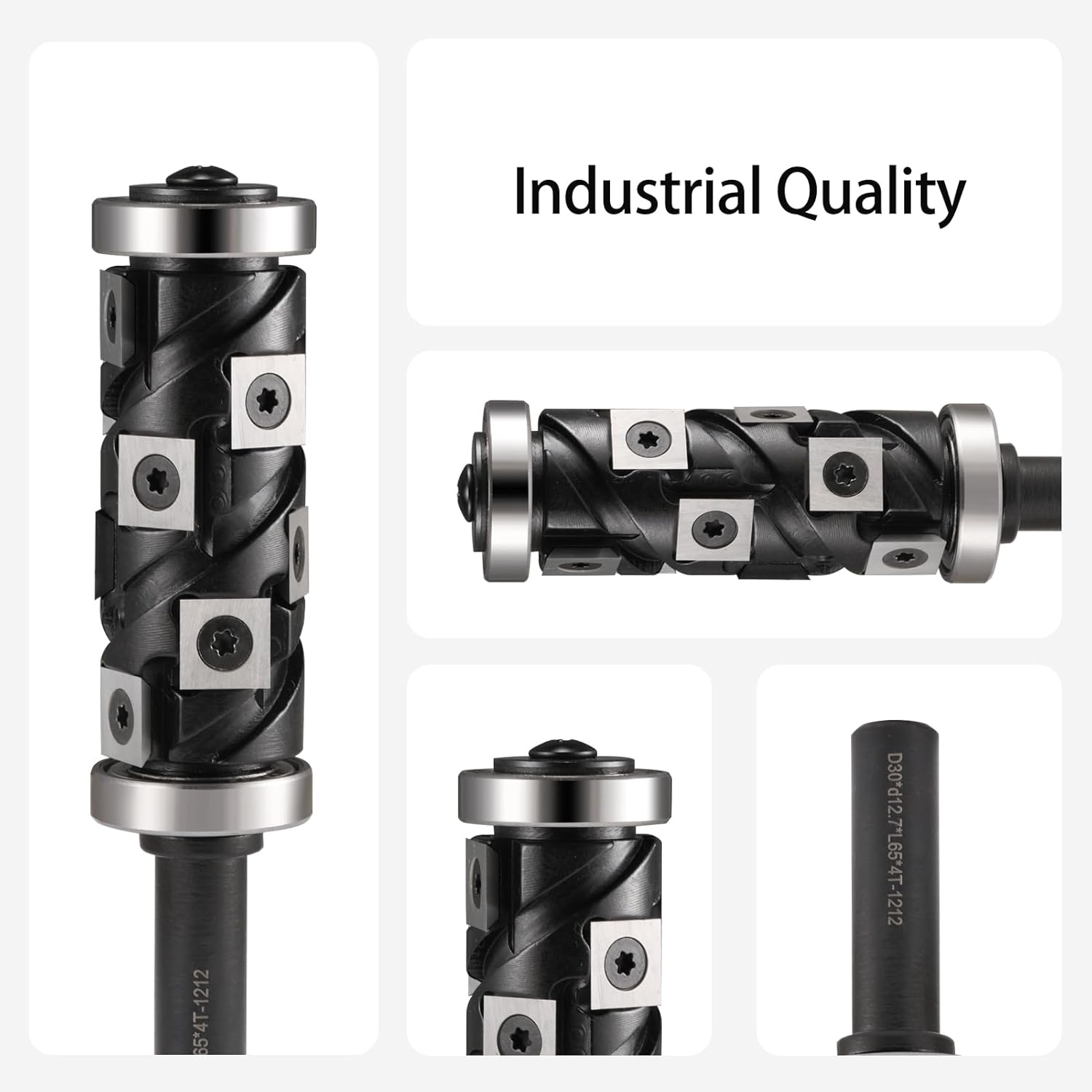 1/2" Shank Carbide Insert Flush Trim Router Bit with Double Bearings for Woodwork Trimming