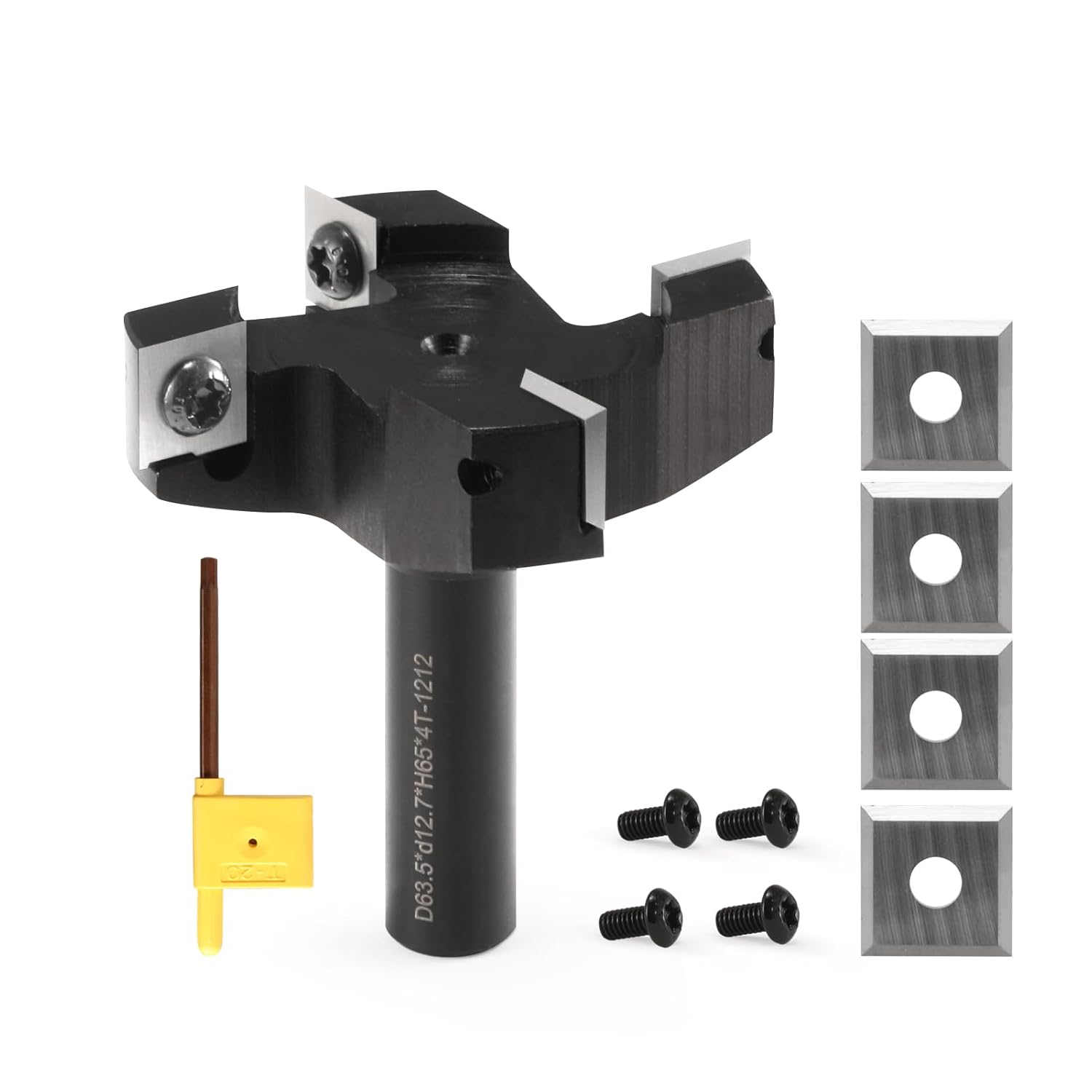 1/2" Shank CNC Spoilboard Surfacing Router Bit with Carbide Insert for Woodworking - 2-1/2" Cutting Diameter