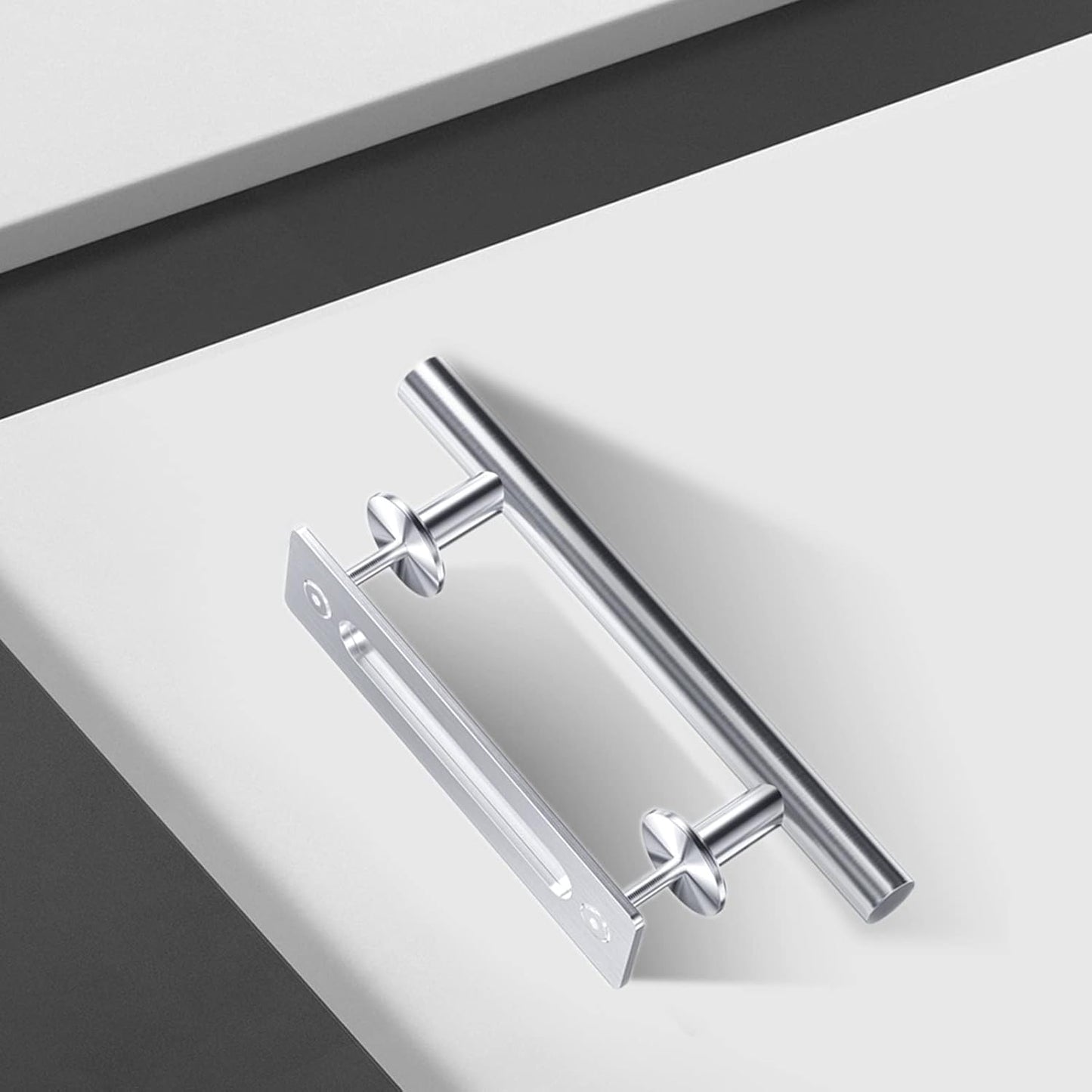 12" Stainless Steel Sliding Barn Door Handles and Pulls Set - Double Sided Flush Hardware with Brushed Finish - Easy Install by EaseLife