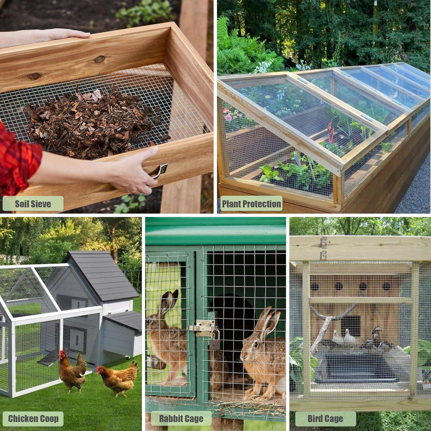 1/2" x 10 Ft 19 Gauge Metal Mesh Roll Fence for Poultry Cage & Home Improvement - Galvanized Welded Hardware Cloth