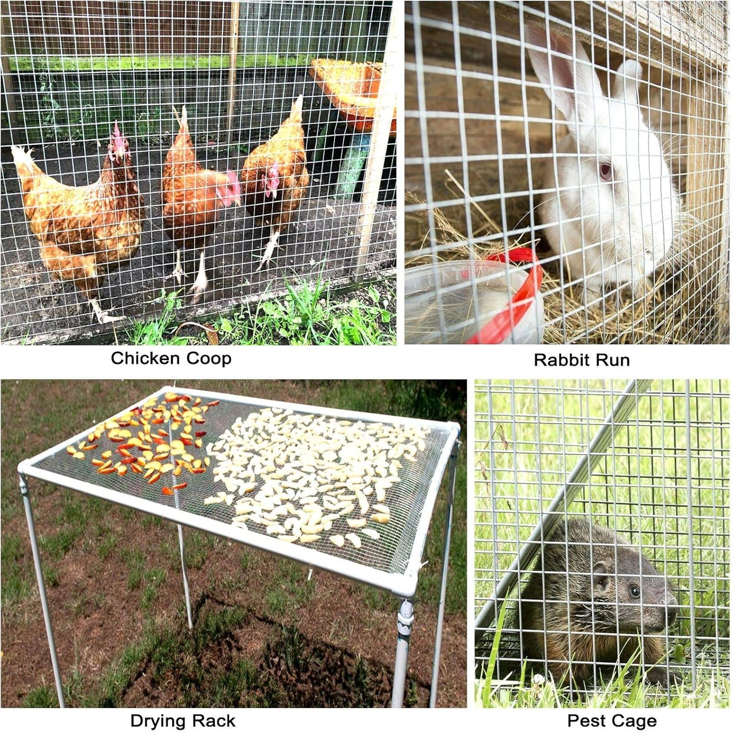 1/2" x 36" x 100' Galvanized Hardware Cloth Roll for Fencing & Mesh Wire - Chicken, Gopher, Rabbit Wire Mesh Roll - WildKart