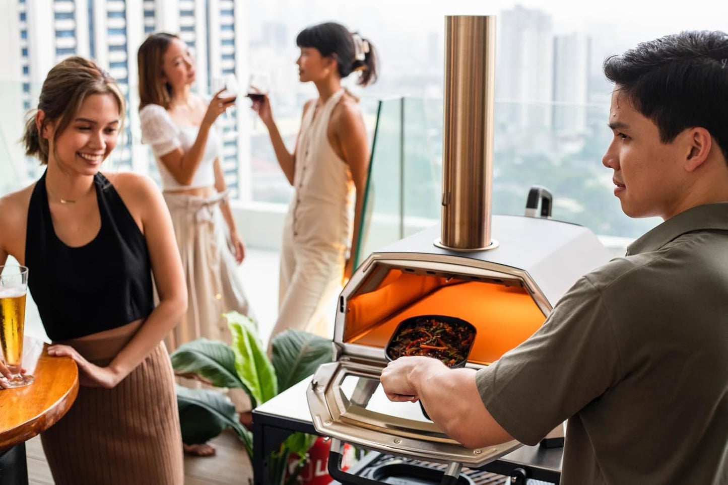 12" x 6" Ooni Cast Iron Grizzler Pan with Removable Handle - Non-Stick Pre-Seasoned Grill Frying Pan for Oven, Pizza Oven, and BBQ Accessories