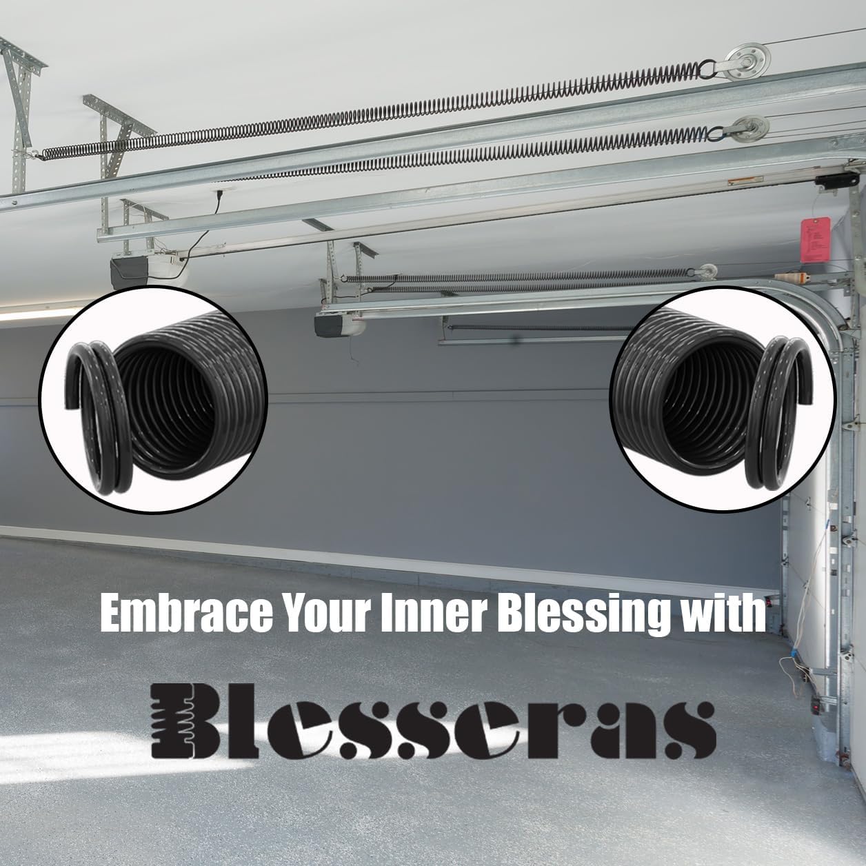 120-lbs. Garage Door Extension Spring Replacement Kit - 25'' Double Loop Ends, 1 Pair - Black Coated Kit