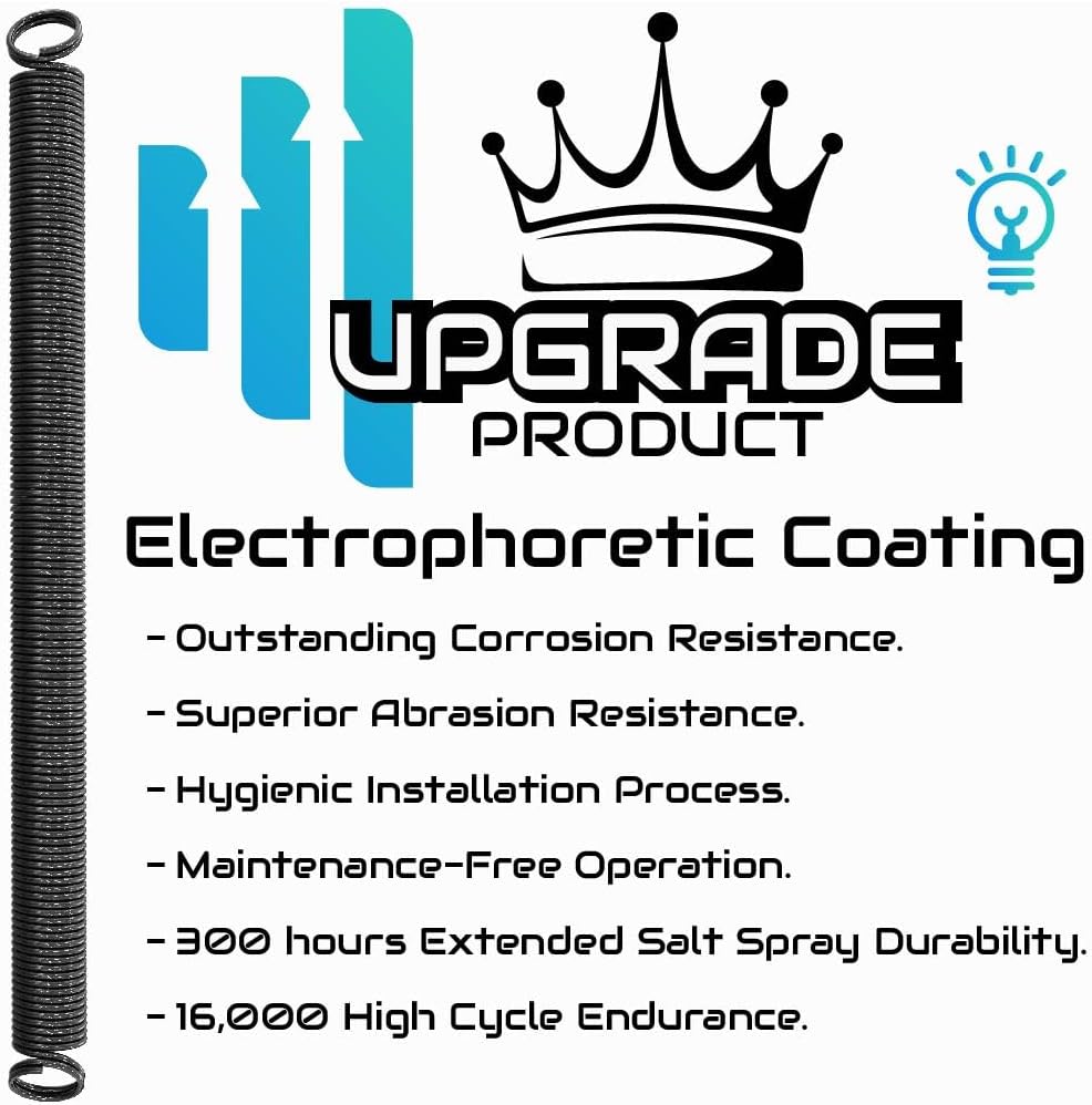 120-lbs. Garage Door Extension Spring Replacement Kit - 25'' Double Loop Ends, 1 Pair - Black Coated Kit