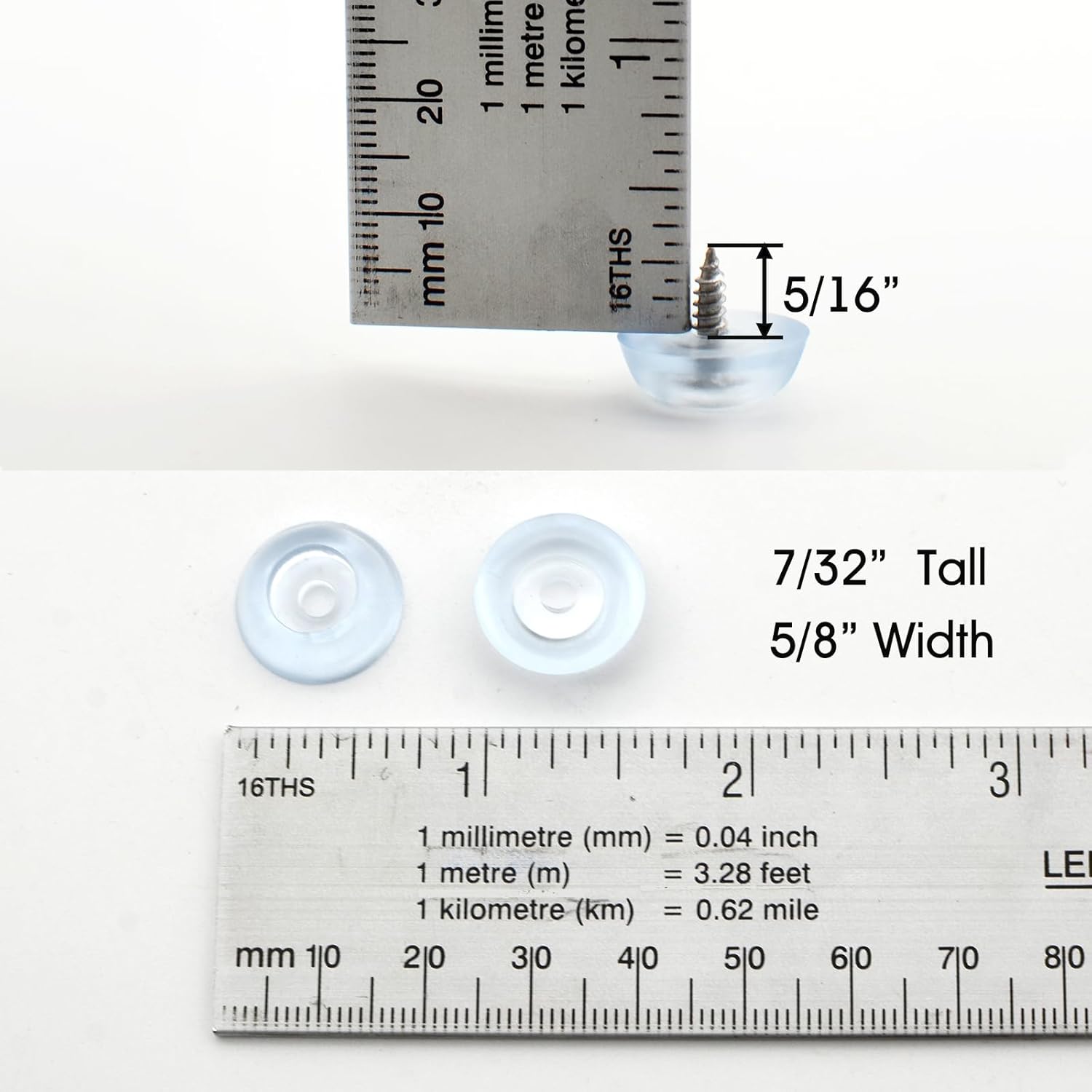 120-Pack Clear Rubber Feet with Stainless Screws for Cutting Boards, Furniture, Electronics - Non Slip Bumper