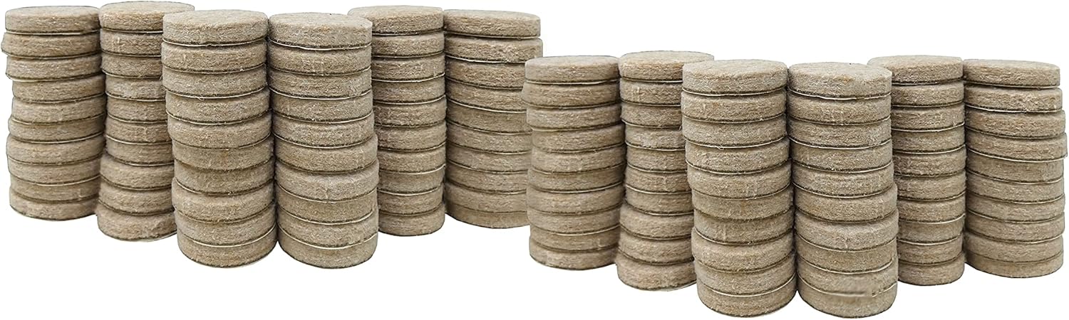 120 Pack of Beige 3/4" Self Adhesive Felt Furniture Pads - Felt So Good 8800E