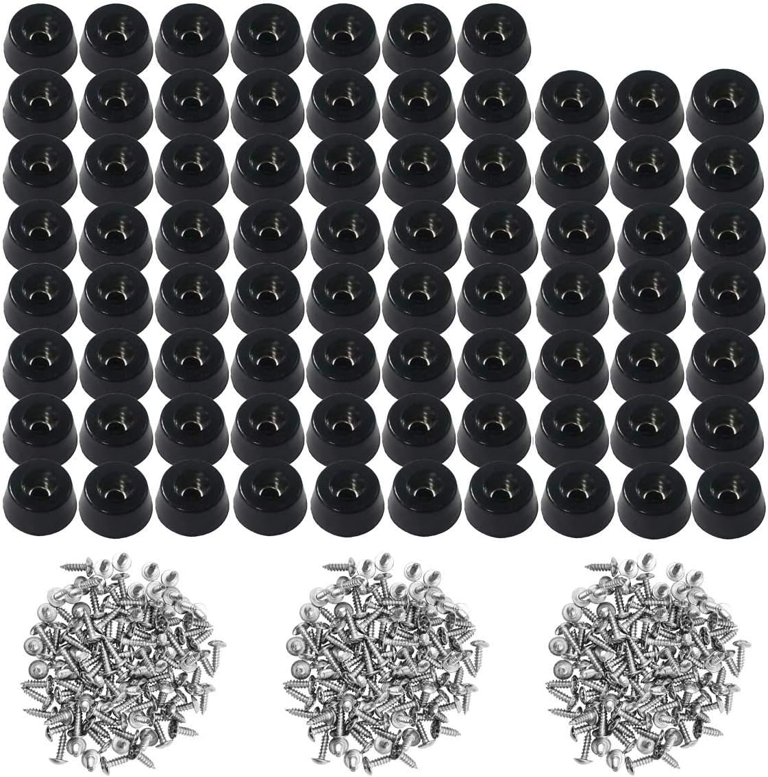 120 Soft Cutting Board Rubber Feet with Stainless Steel Screws - Non-Slip, Anti-Skid Grips for Furniture, Electronics, Appliances - 0.31 x 0.59 (HD)
