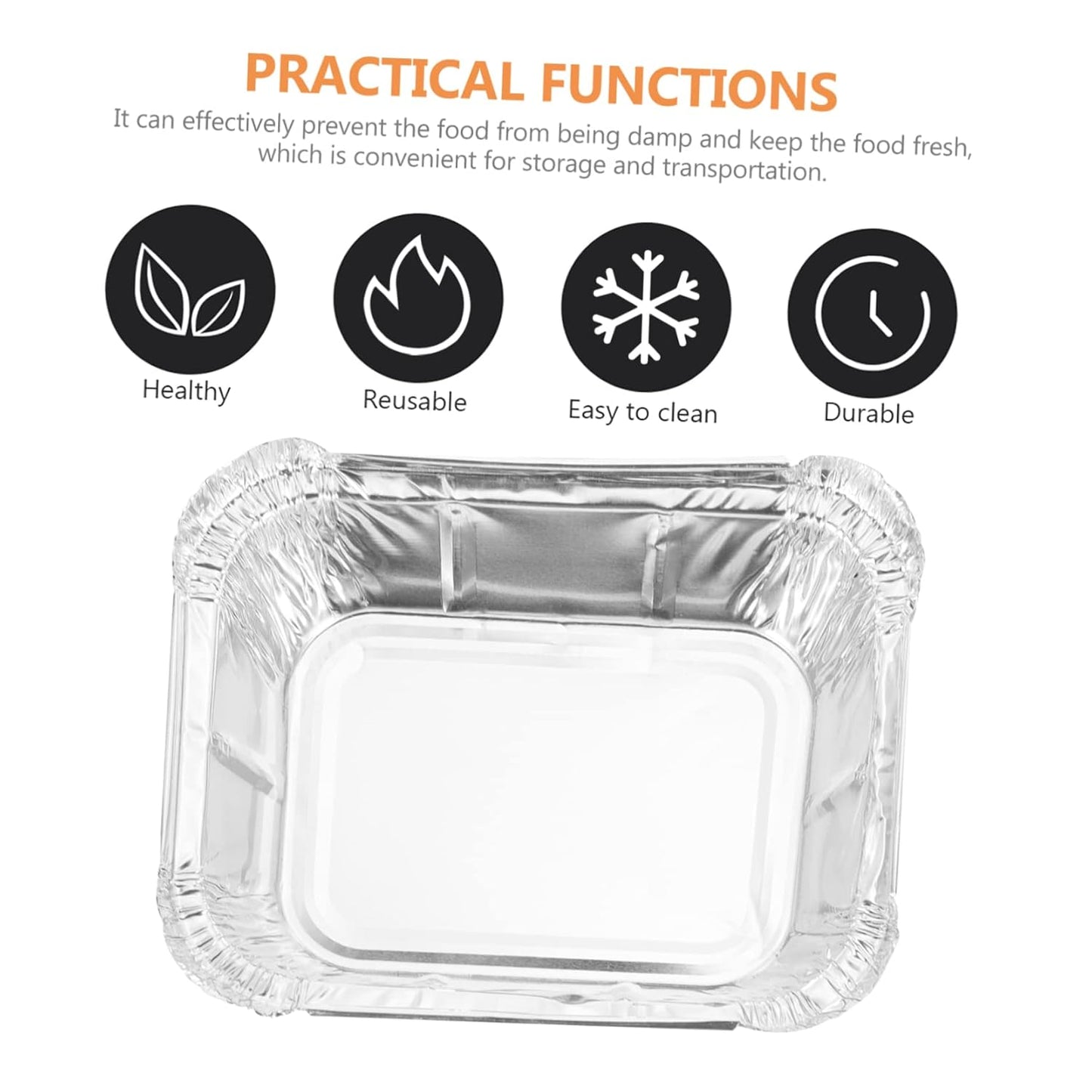 125 Pack Disposable Foil Containers with Lids - Heavy Duty Takeout Pans for BBQ Meal Prep - 230ml Size for Catering and Grilling