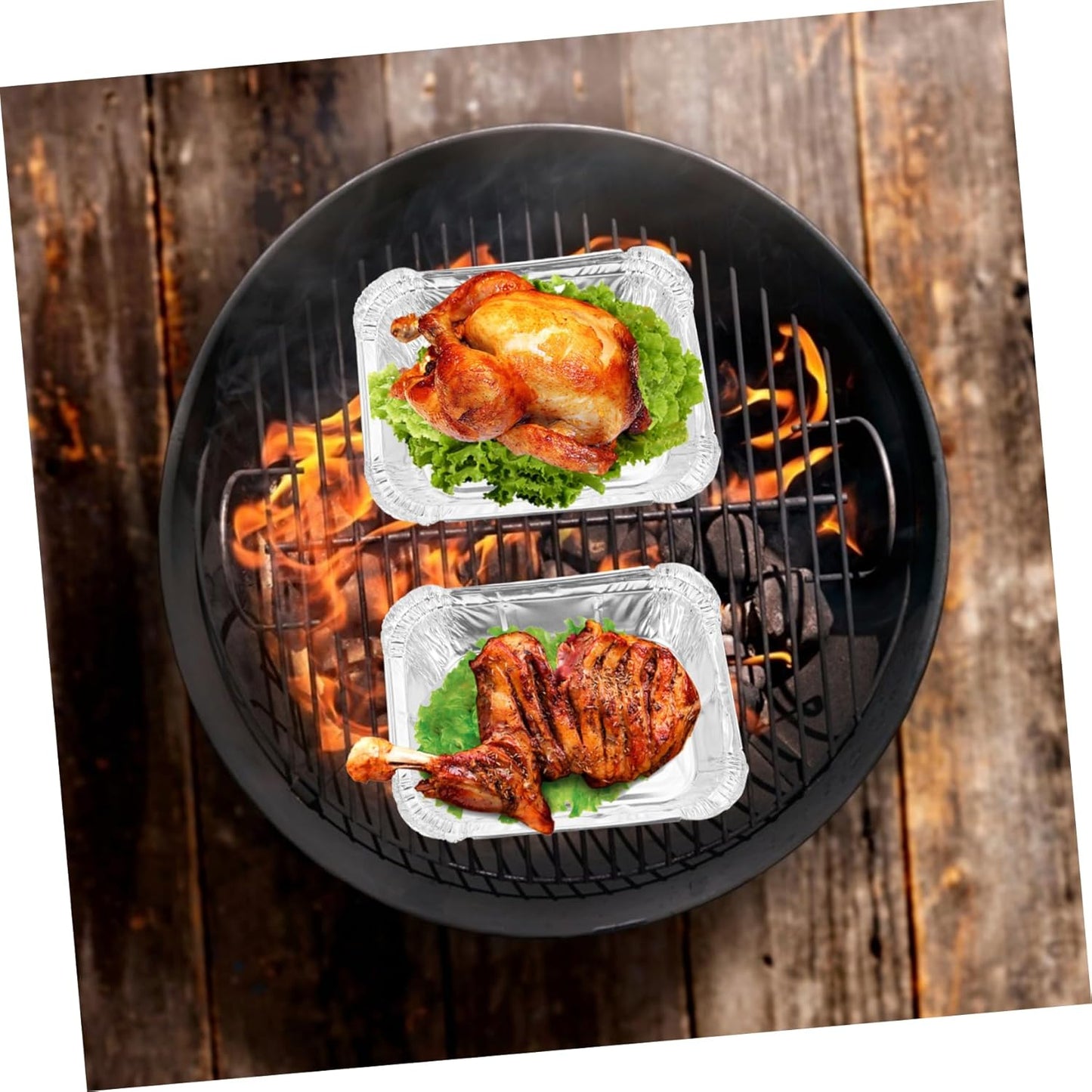 125 Pack Disposable Foil Containers with Lids - Heavy Duty Takeout Pans for BBQ Meal Prep - 230ml Size for Catering and Grilling